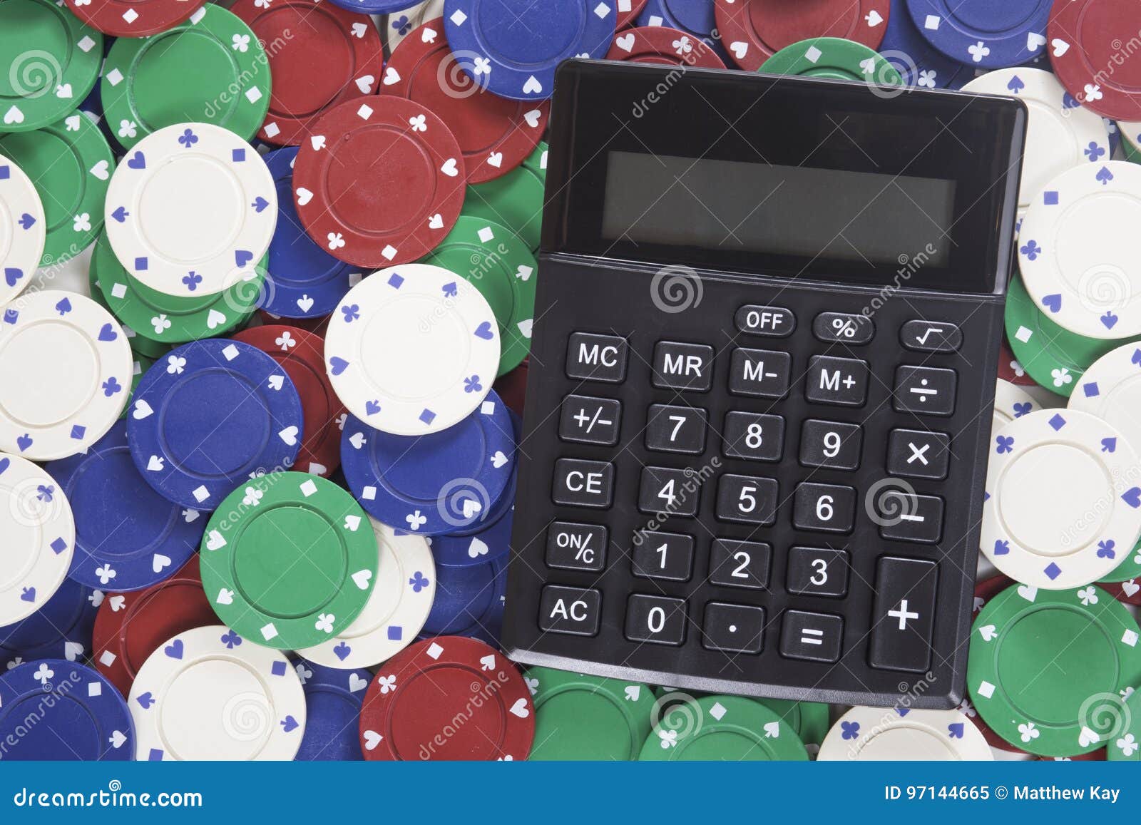 Calculator among Gambling Chips Stock Image Image of colors, payment