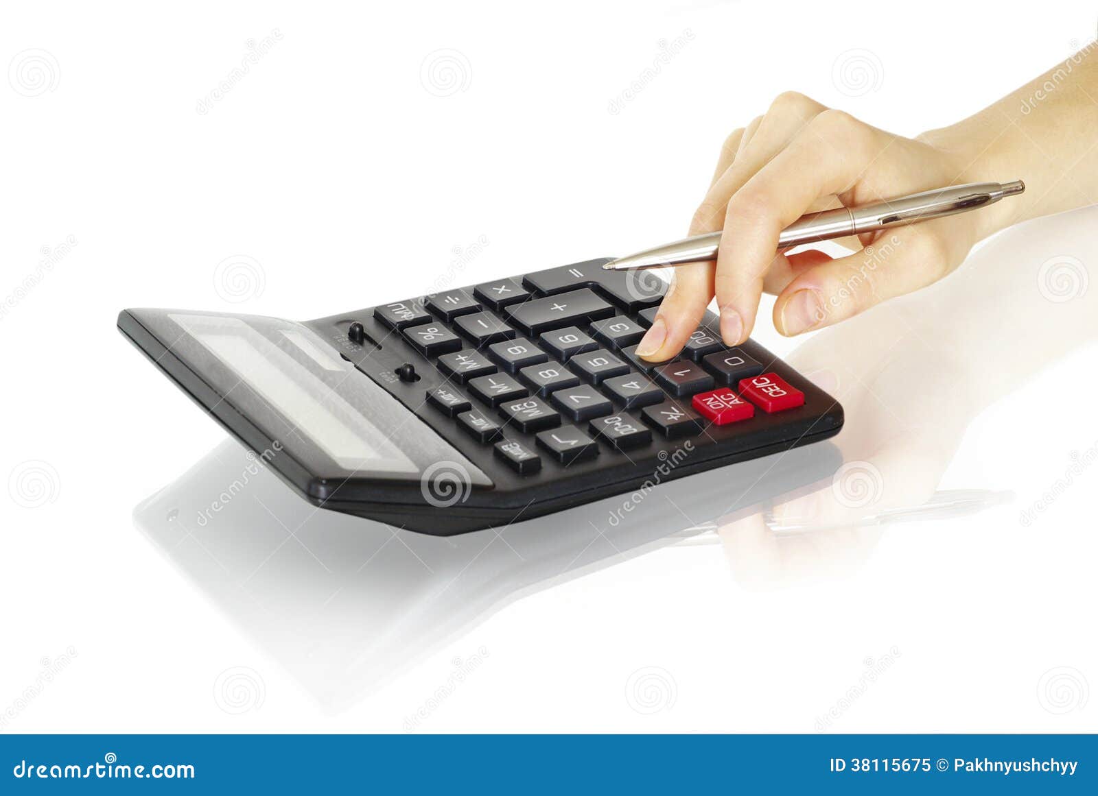 Calculator with hand stock image. Image of finger, mathematics 38115675