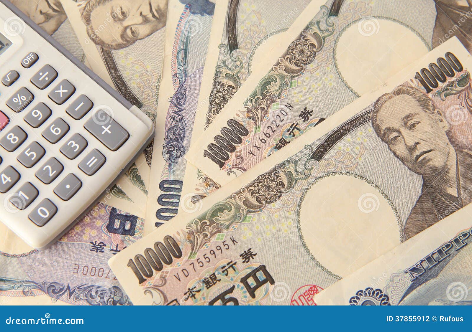 Calculator and Japanese Yen Note Stock Photo Image of business, ppink