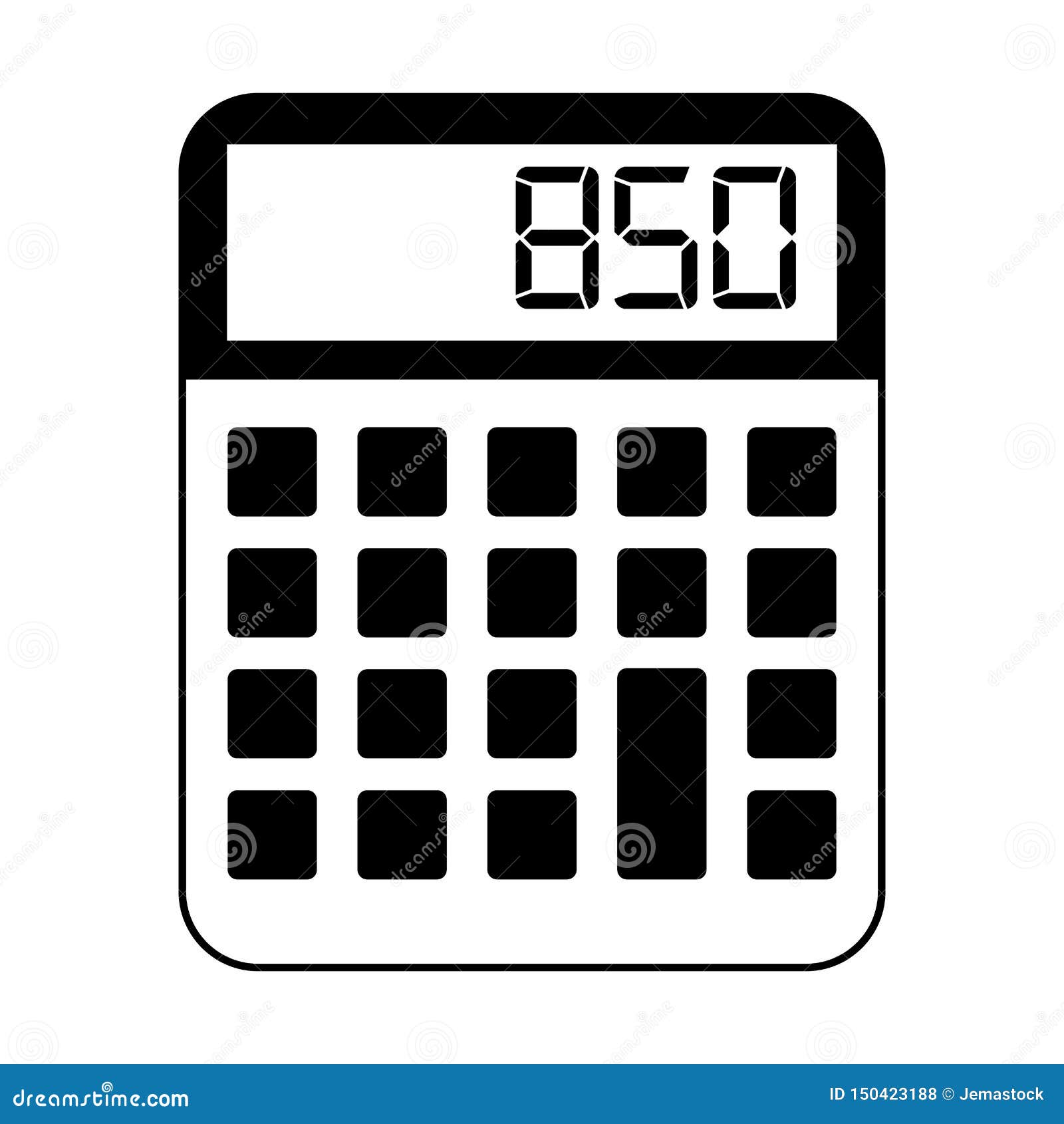 Calculator Math Device Isolated Symbol In Black And White Stock