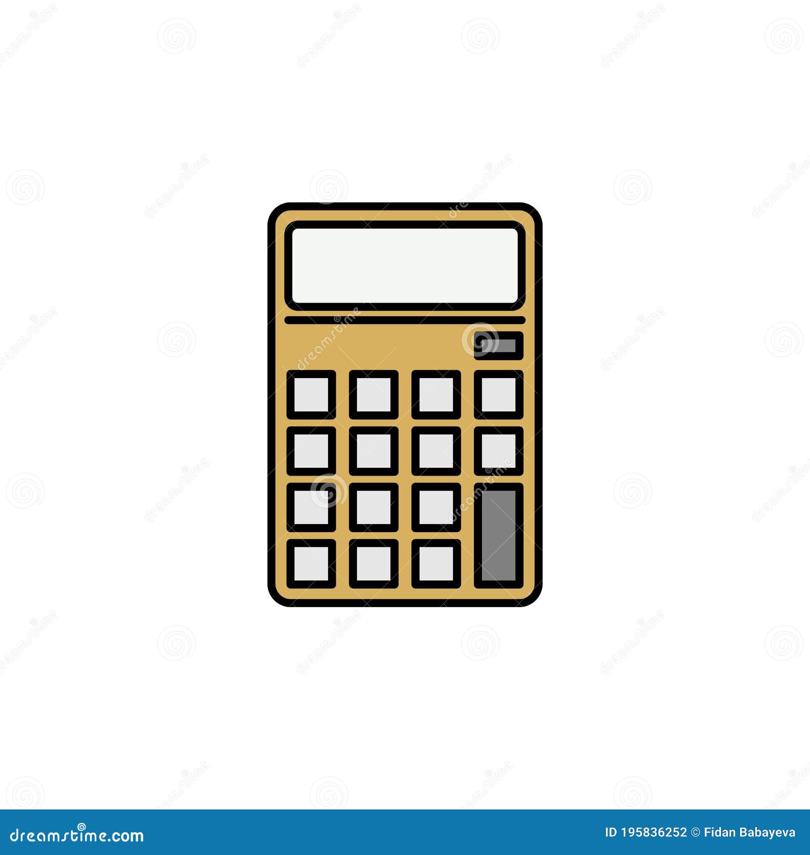 Calculator icon, educational institution process school, outline flat  vector illustration, isolated on white. Office supplies symbol. 25893686  Vector Art at Vecteezy