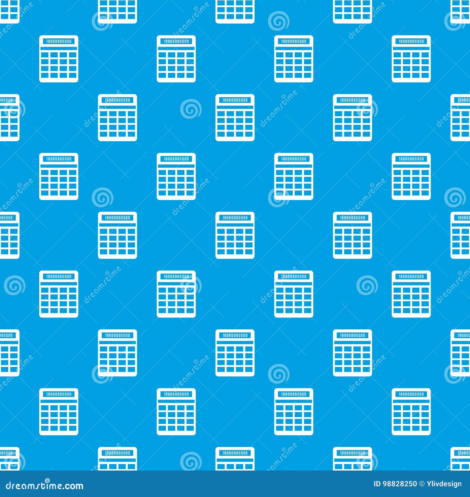Calculator Pattern Seamless Blue Stock Vector Illustration of