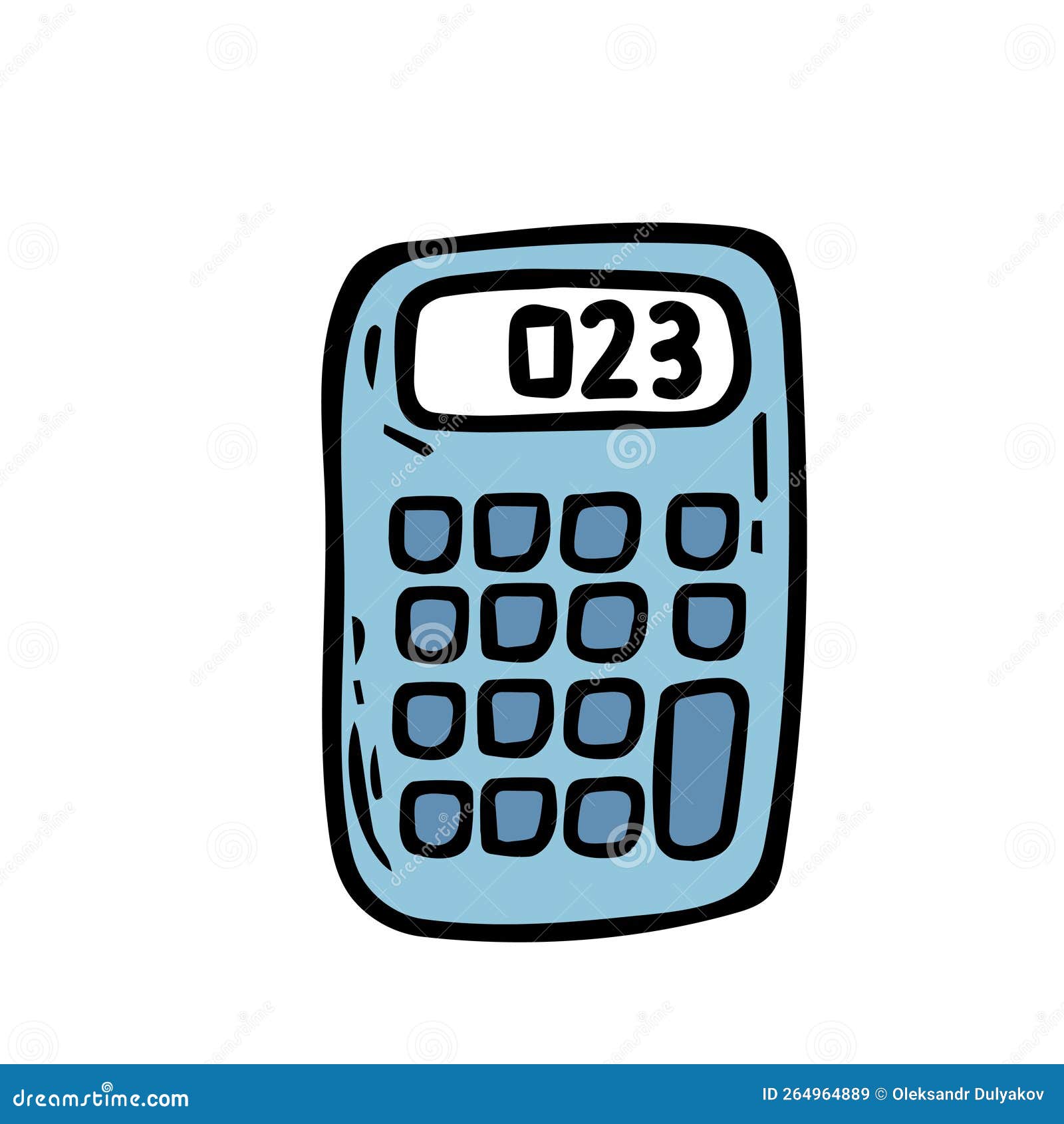 Calculator Percent Doodle Black White Stock Vector - Illustration of