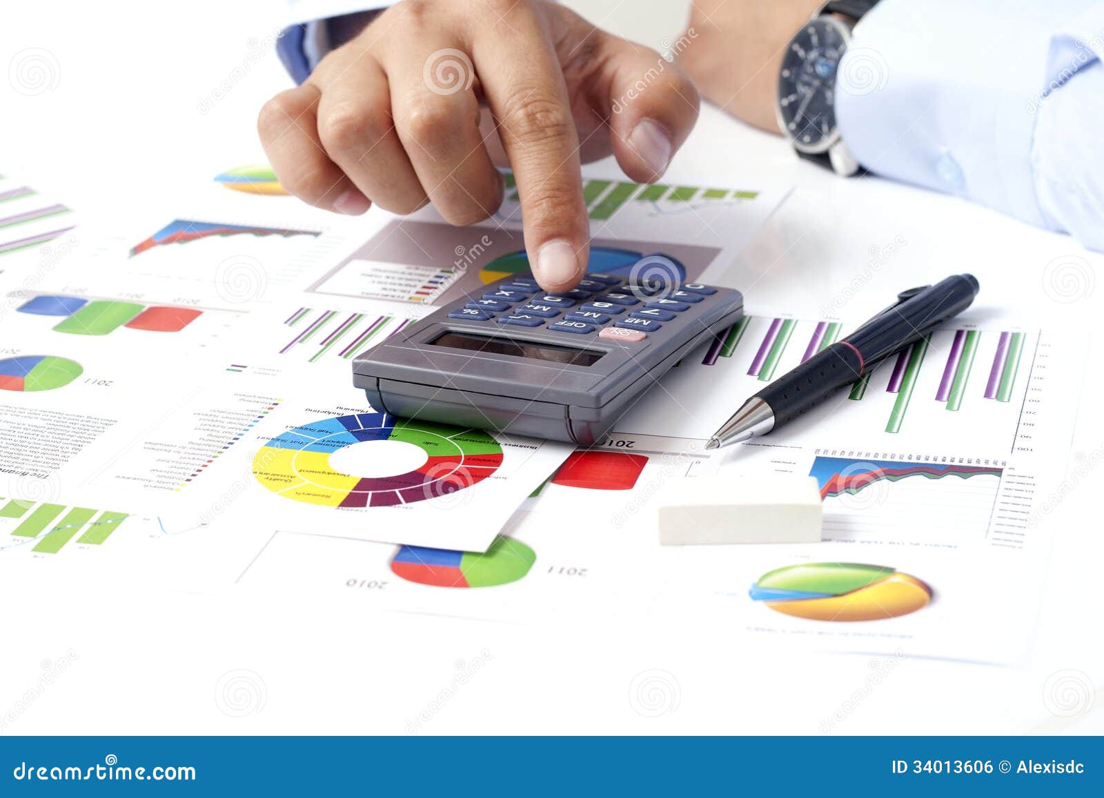 Calculator and Tax Returns stock photo. Image of document 34013606