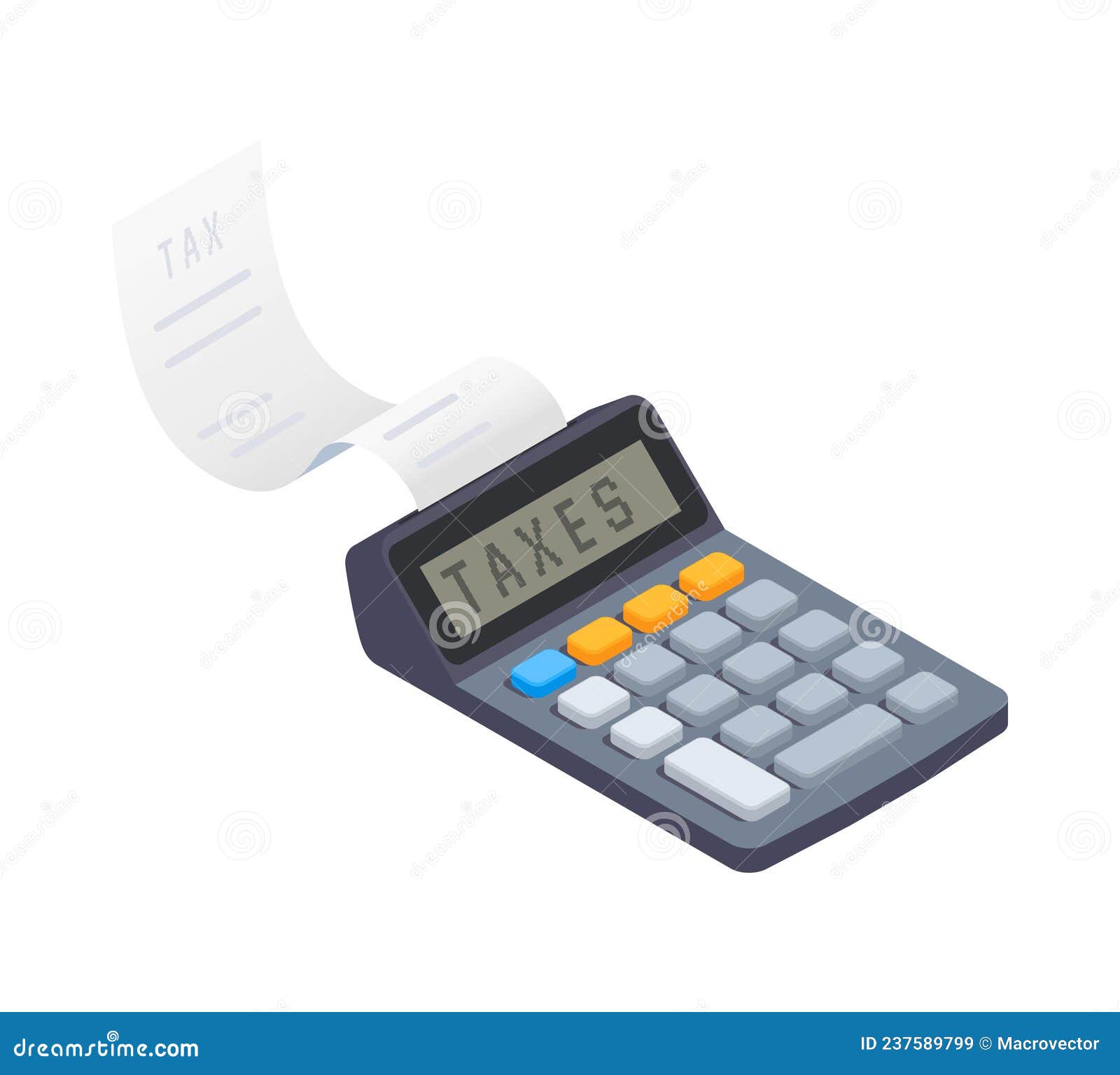 Calculator of Taxes Composition Stock Vector Illustration of