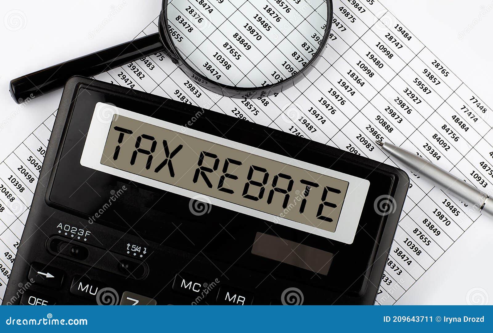 calculator-with-text-tax-rebate-on-the-chart-business-finance