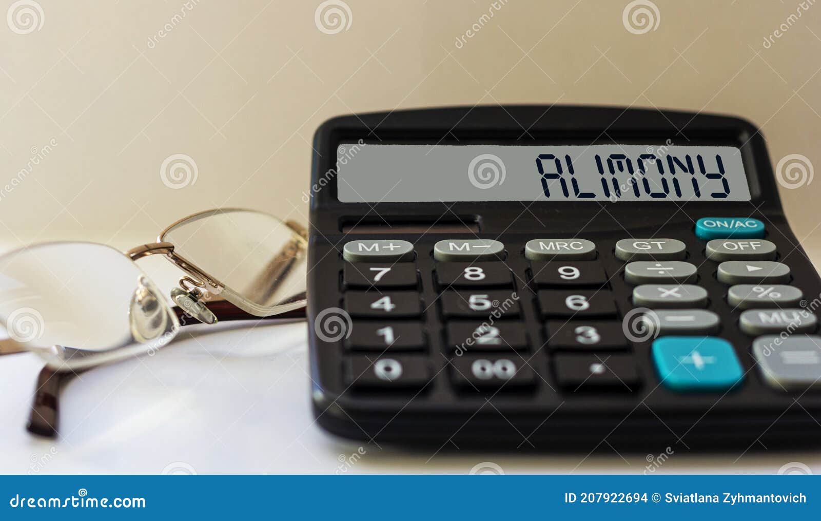 Calculator with the Word Alimony on the Display Stock Photo Image of investment, family 207922694