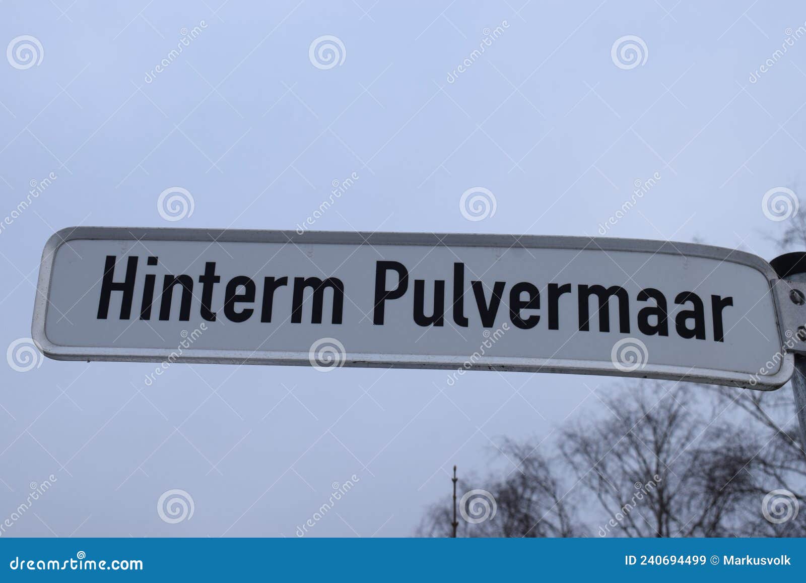 street sign ' hinterm pulvermaar '