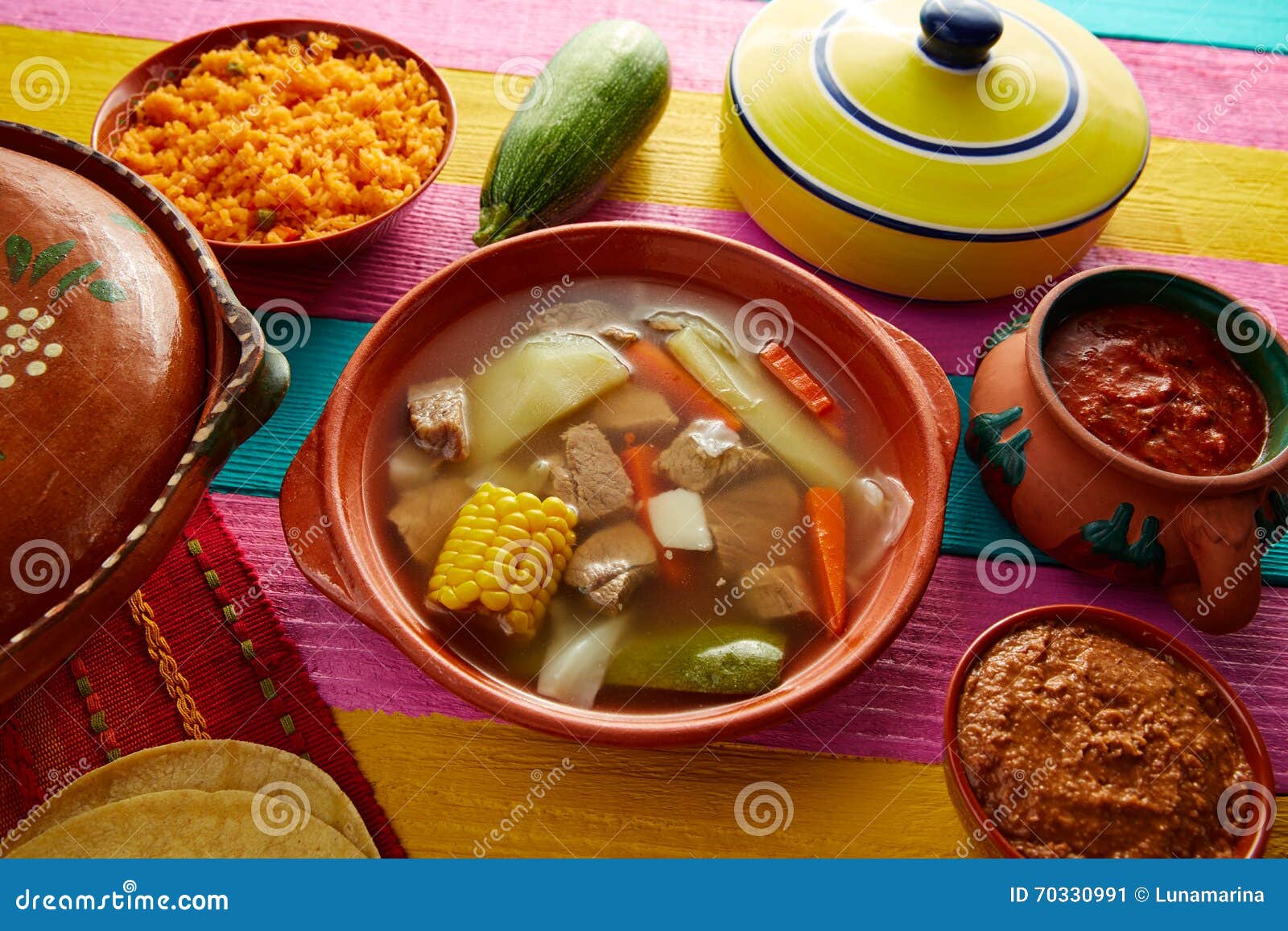 Caldo De Res Mexican Beef Broth in Table Stock Image Image of nachos