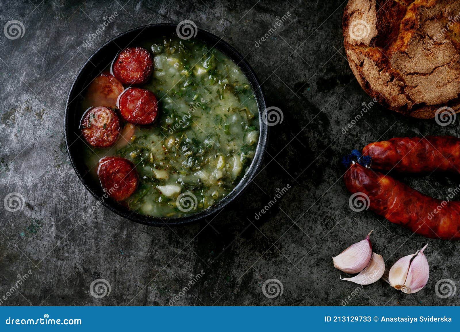 caldo verde. traditional portuguese soup