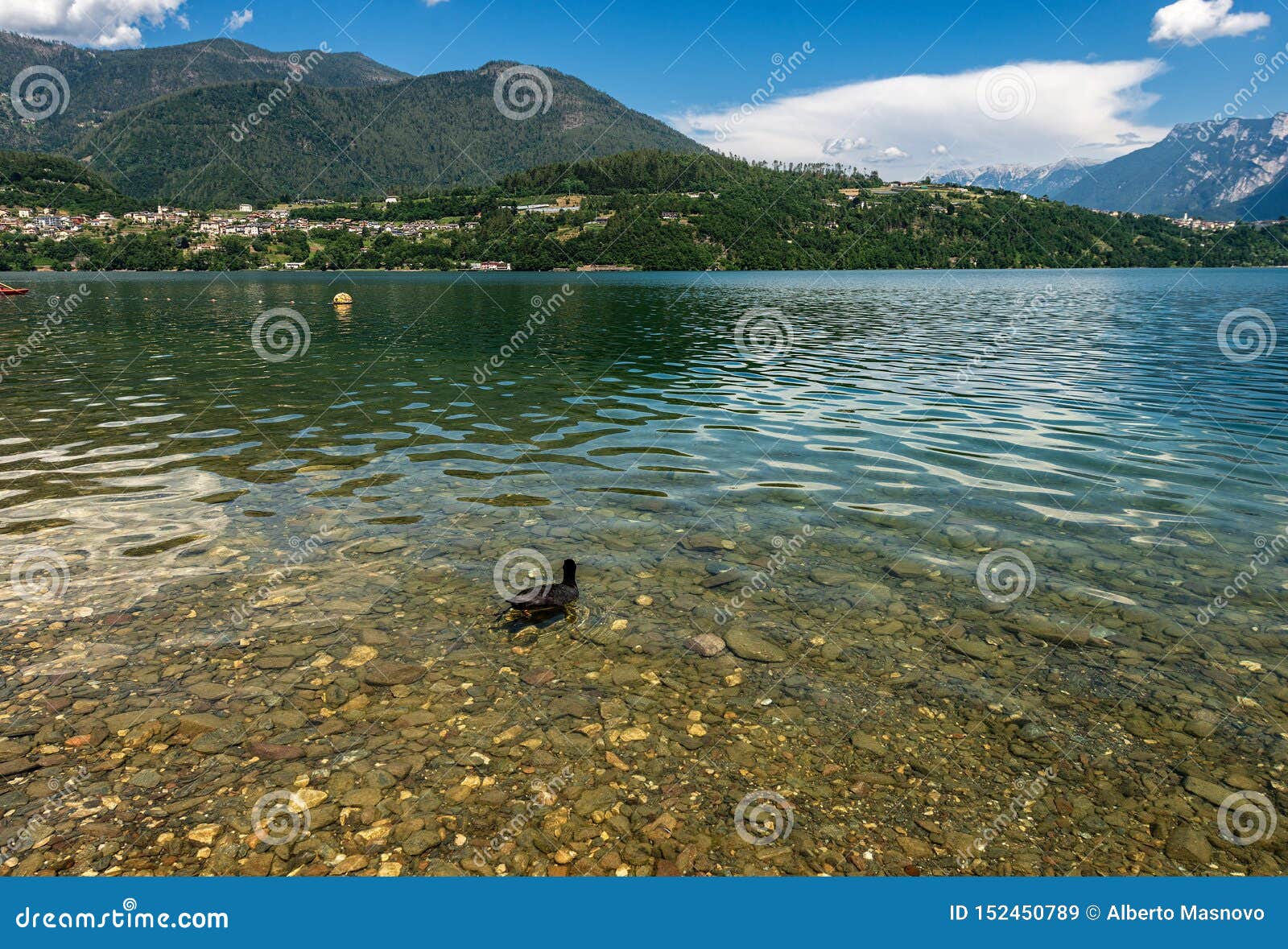 caldonazzo lake and italian alps - trentino italy