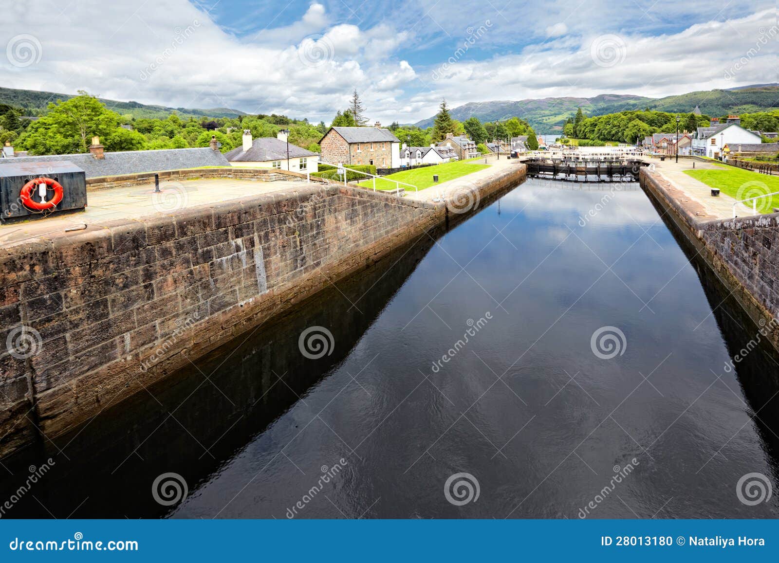 caledonian canal at fort augustus , scotland