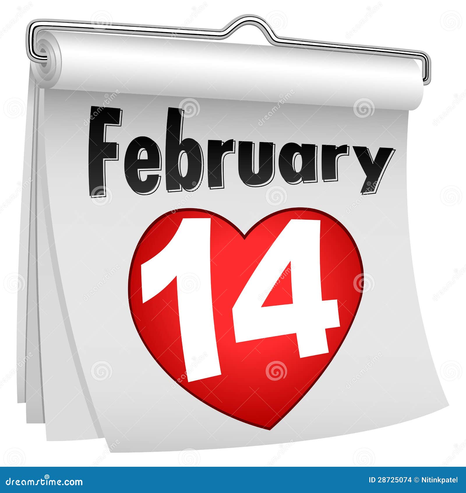 Calendário Da Aleta Do Papel Do 14 De Fevereiro Ilustração do Vetor -  Ilustração de data, feriado: 28725074