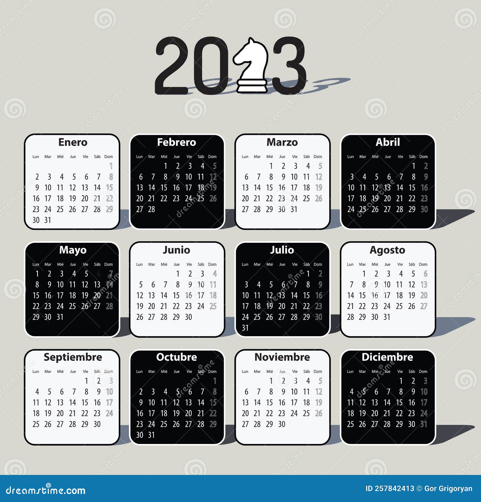 Calendário Do Xadrez Para 2023 Ilustração do Vetor - Ilustração de desafio,  ataque: 257842413