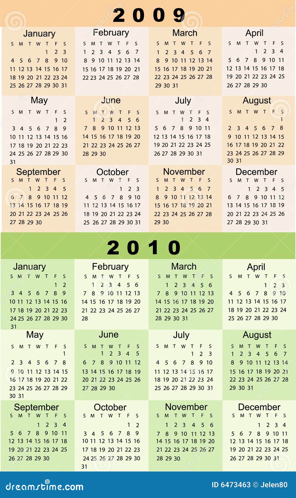 Calendar 2009 2010 Stock Illustration Illustration Of Organizer 6473463