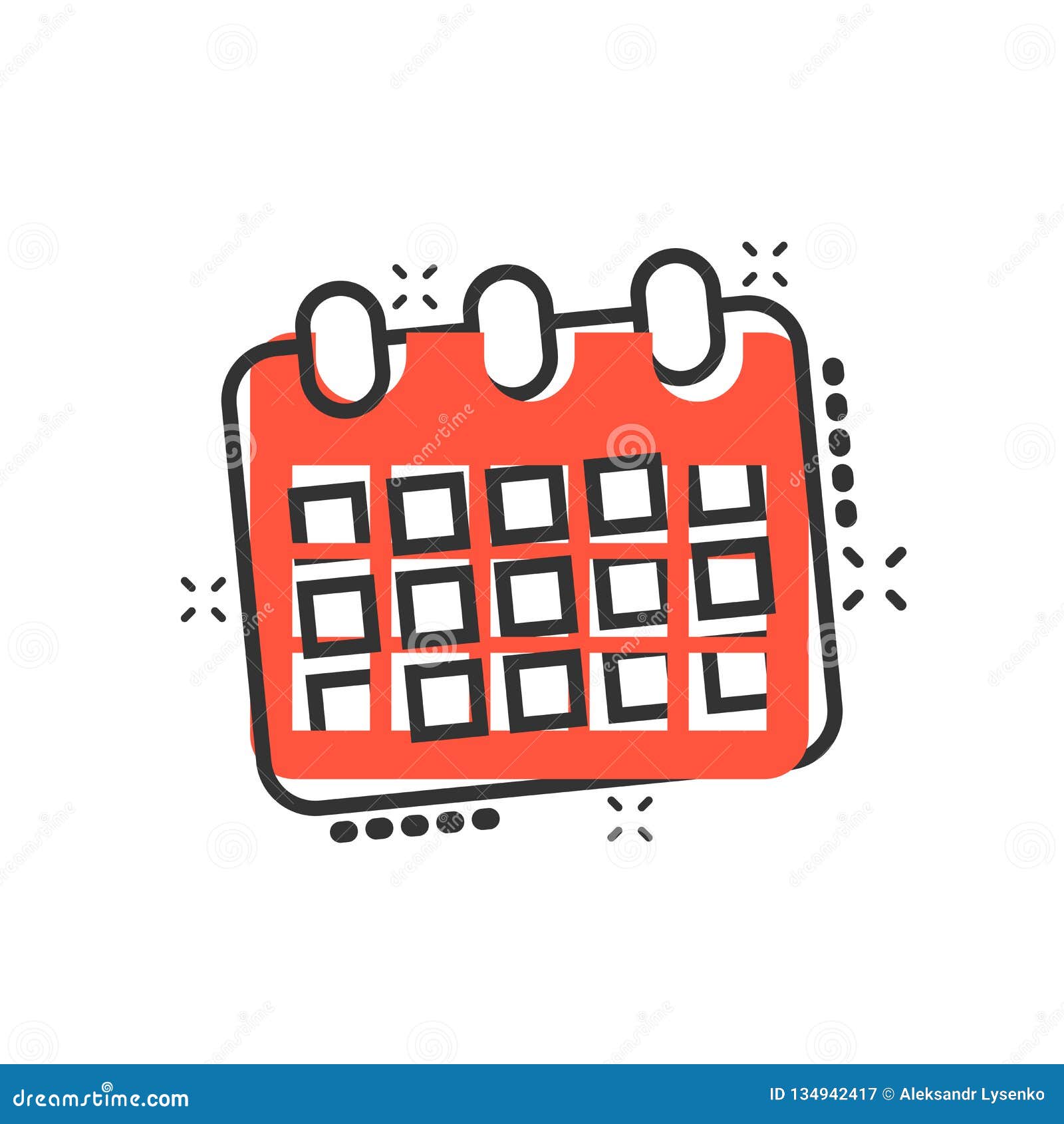 Calendar Agenda Icon in Comic Style. Planner Vector Cartoon Illustration  Pictogram Stock Vector - Illustration of calendar, agenda: 134942417