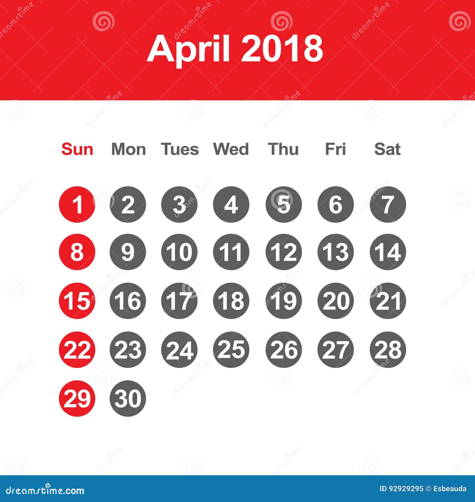 calendar-for-april-2018-stock-vector-illustration-of-abstract-92929295
