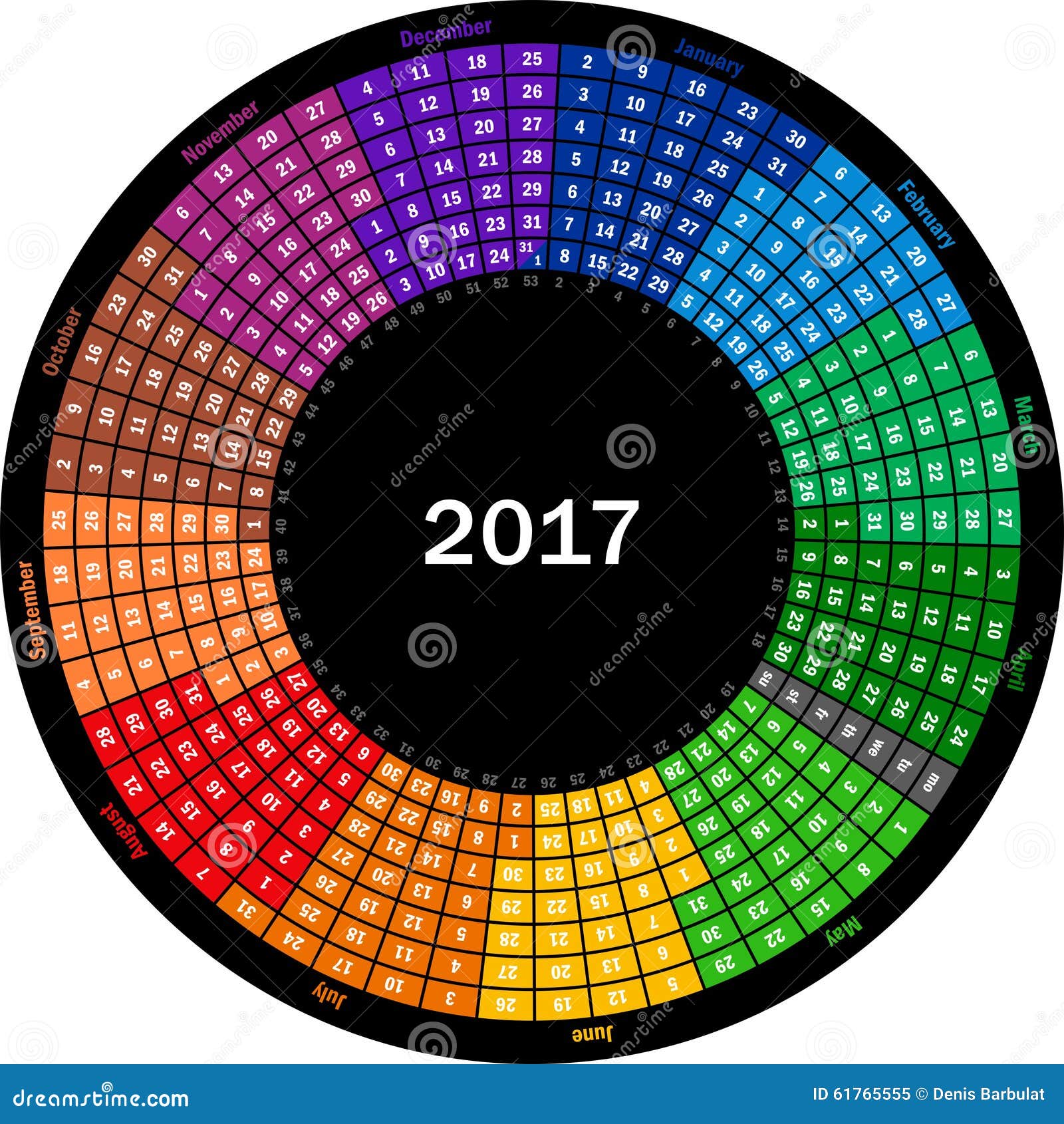 Calendar 2017 stock vector. Illustration of organizer 61765555