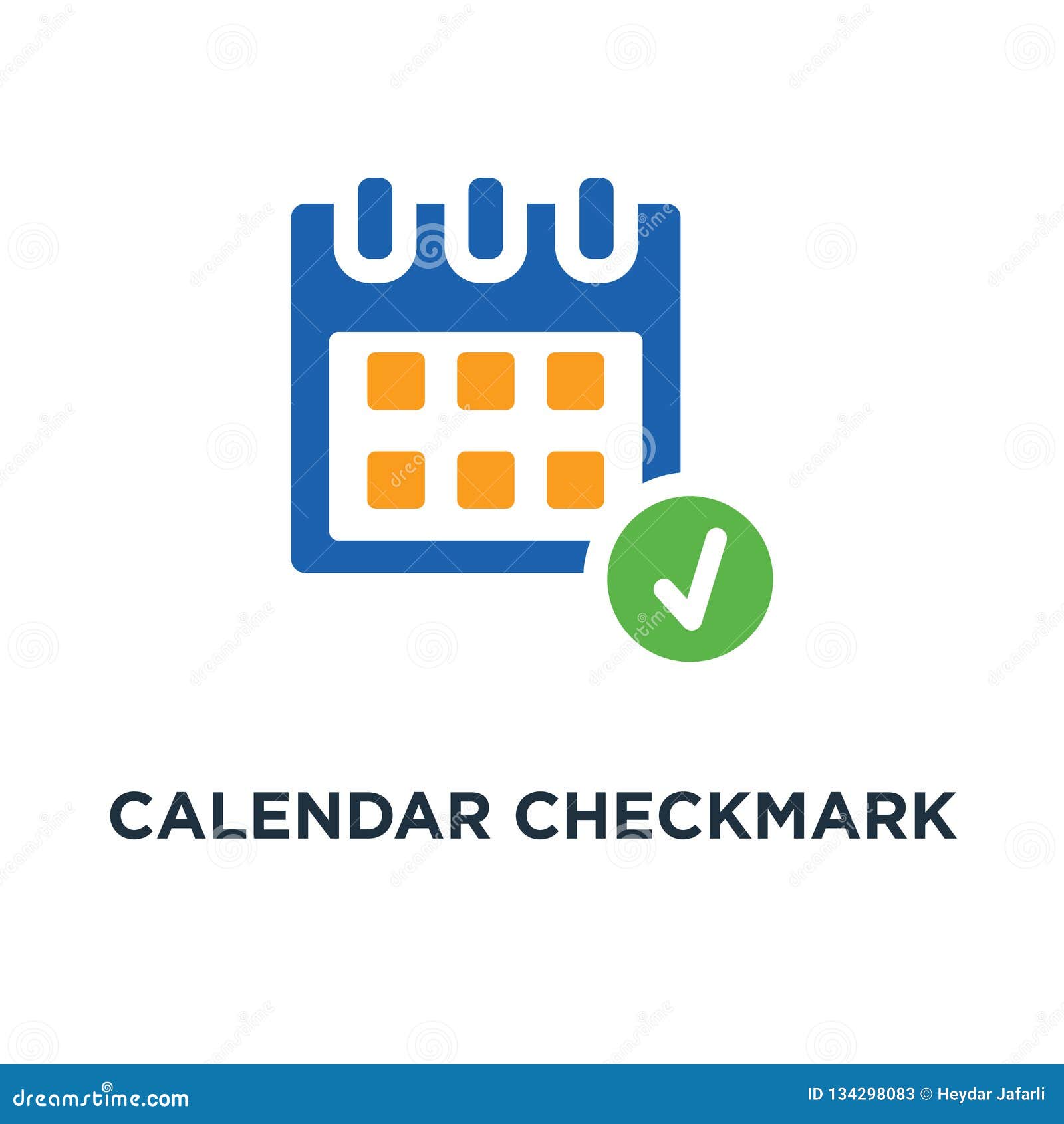 calendar checkmark icon. event concept symbol design, day or month vector illustration