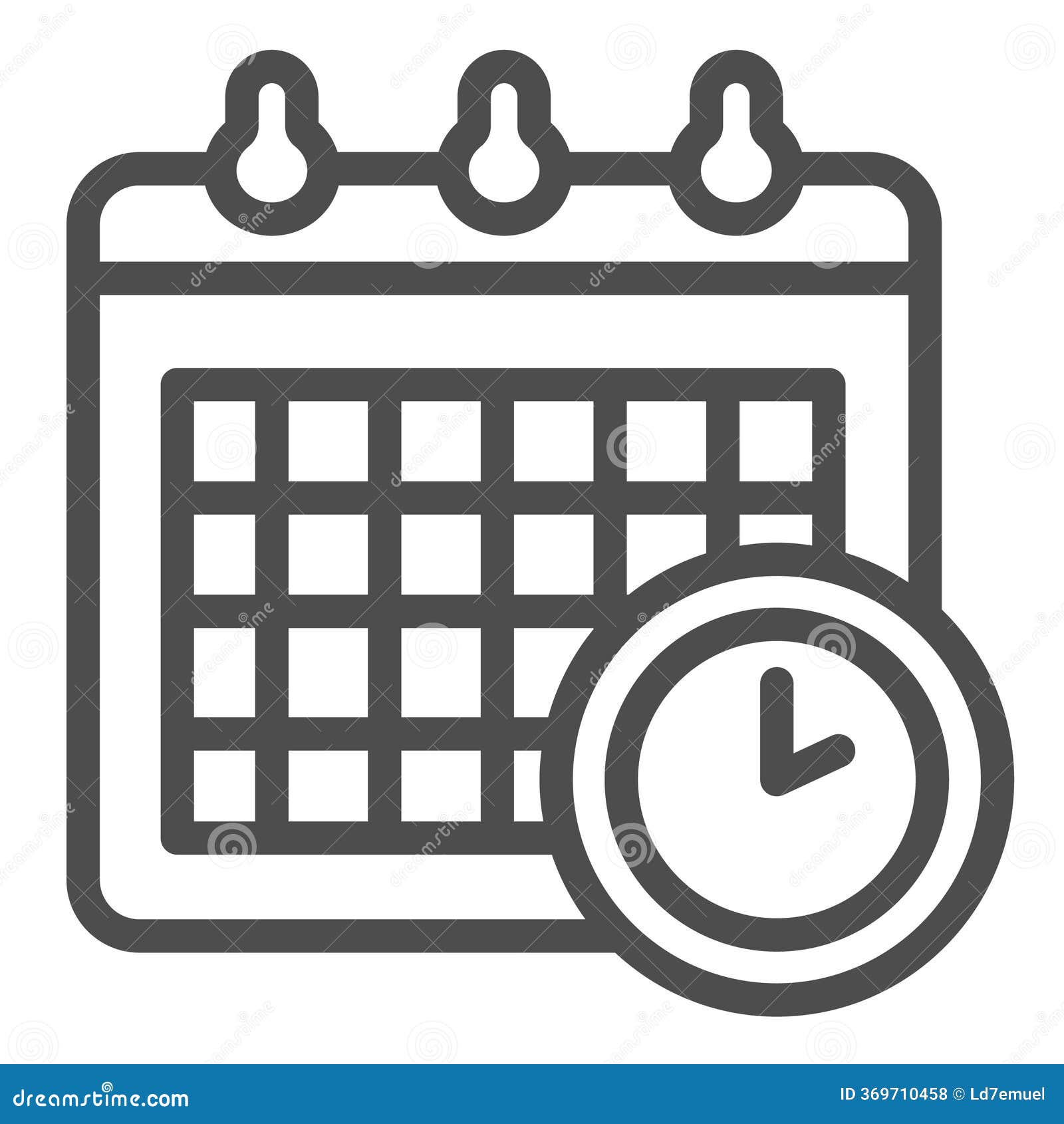 Calendar and Clock Line Icon, Remote Work Concept. Vector Graphics Stock  Vector - Illustration of page, office: 369710458, image size:1600x1690