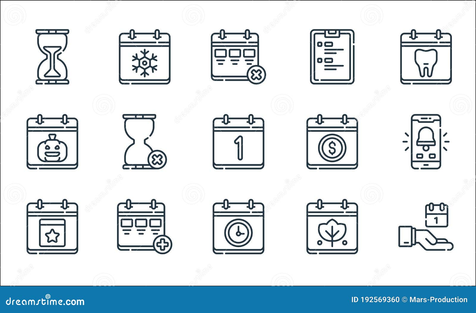 calendar and date line icons. linear set. quality  line set such as calendar, time, event, fall, calendar, halloween, pay