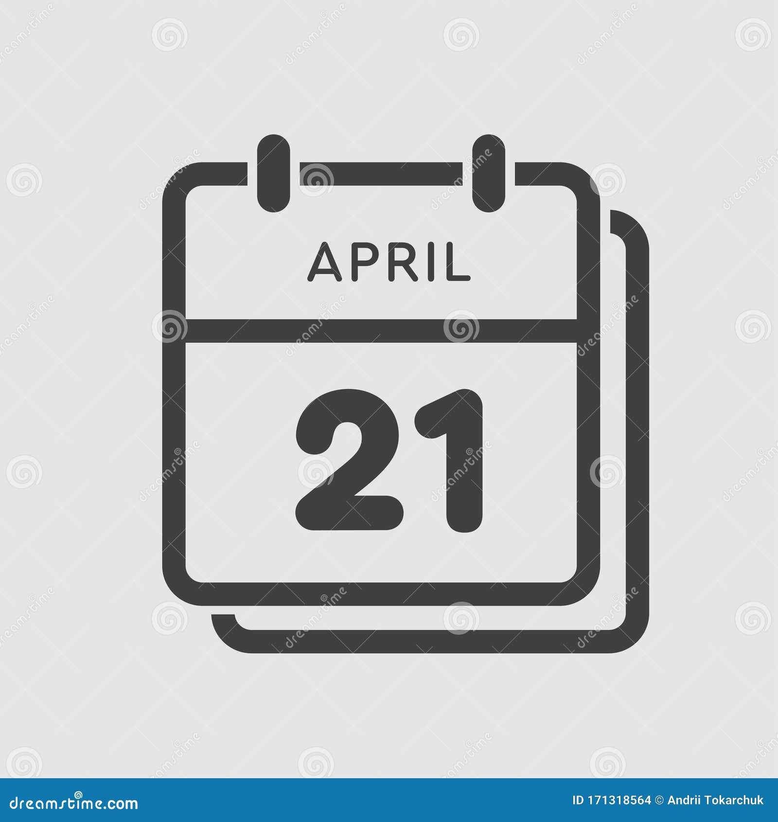 Calendar Day 21 April, Days of the Year Stock Vector Illustration of