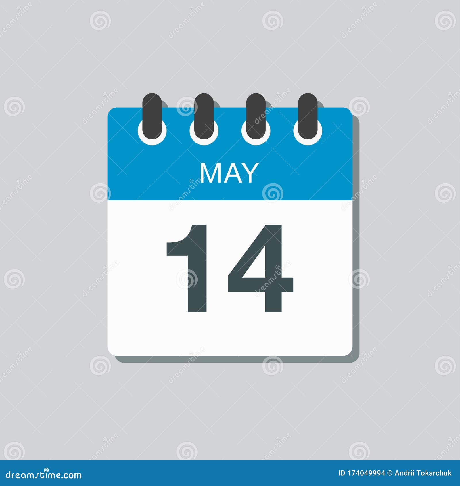 Calendar Day 14 May, Days of the Year Stock Vector - Illustration of flat,  deadline: 174049994