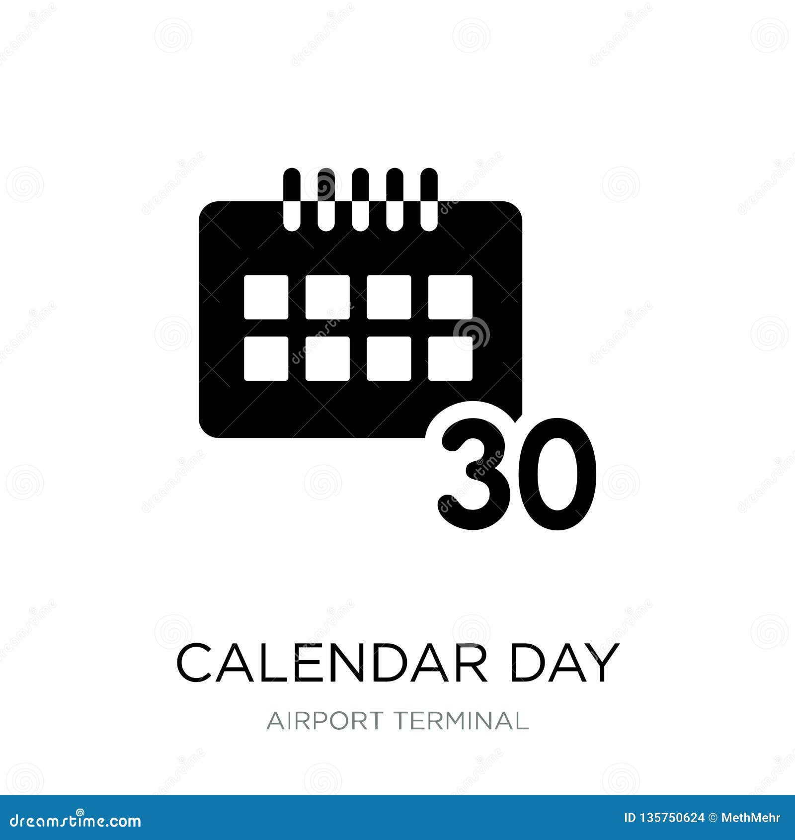 Calendar Day Thirty Icon in Trendy Design Style. Calendar Day Thirty