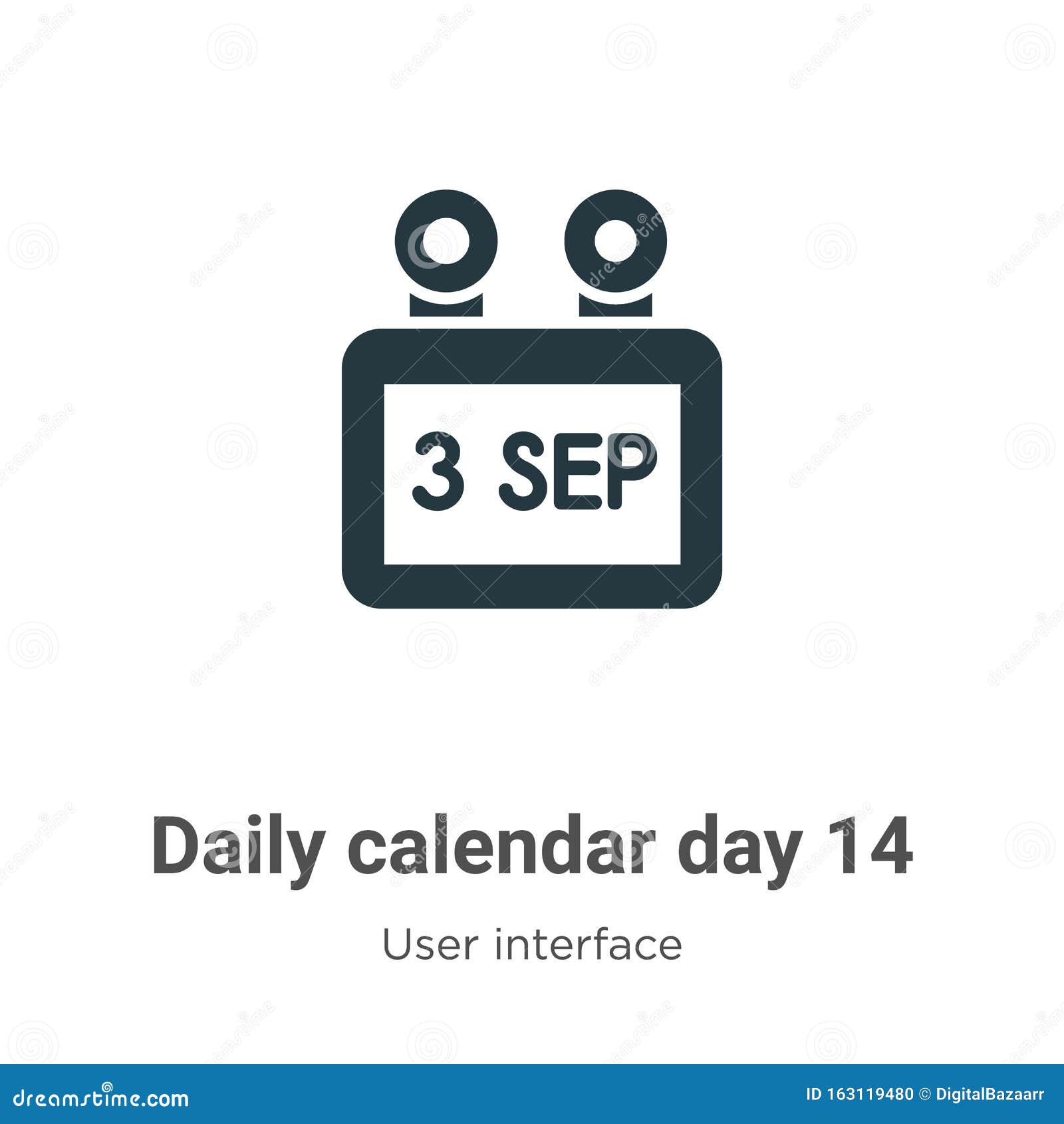 daily calendar day 14  icon on white background. flat  daily calendar day 14 icon  sign from modern user