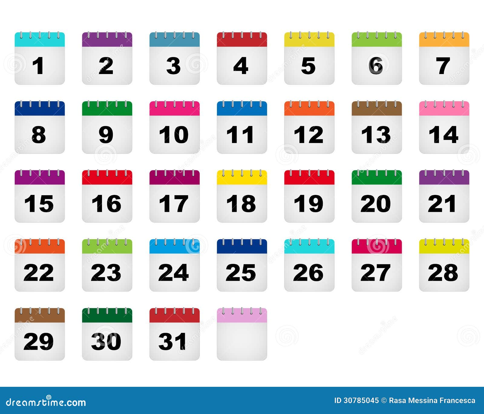Calendar days icons stock vector. Illustration of white 30785045