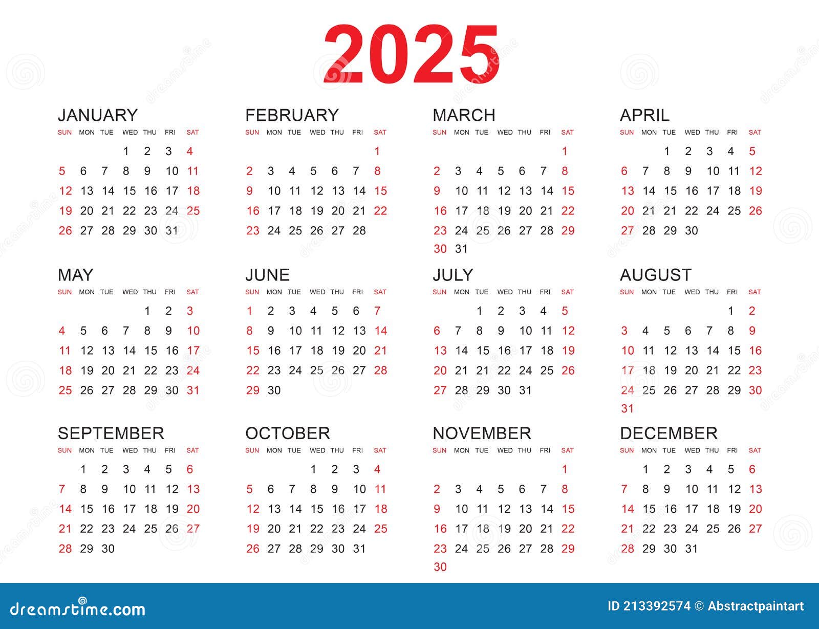 calendar-2025-template-vector-simple-minimal-design-planner-2025-year