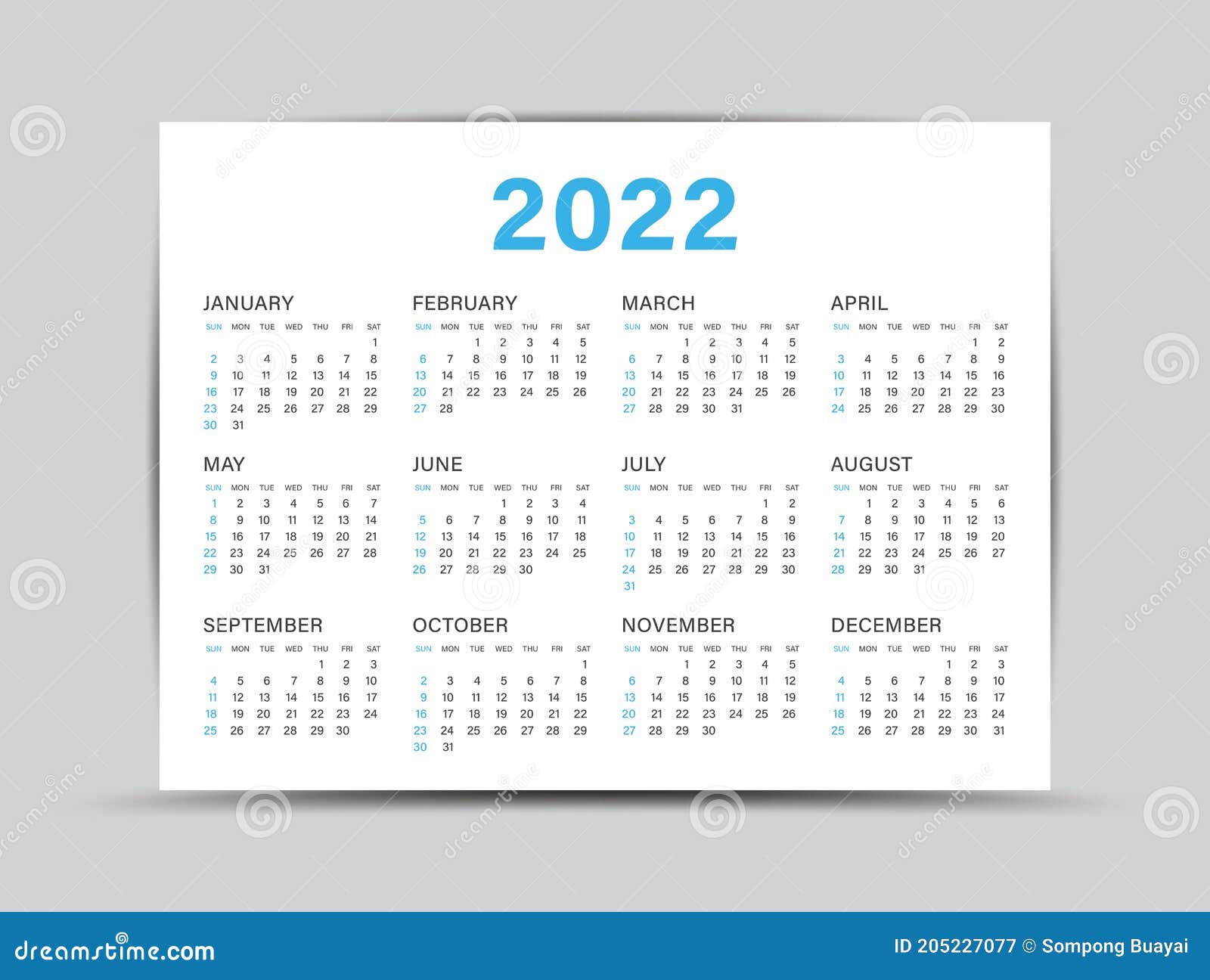 Yearly Calendar 2022 By Month