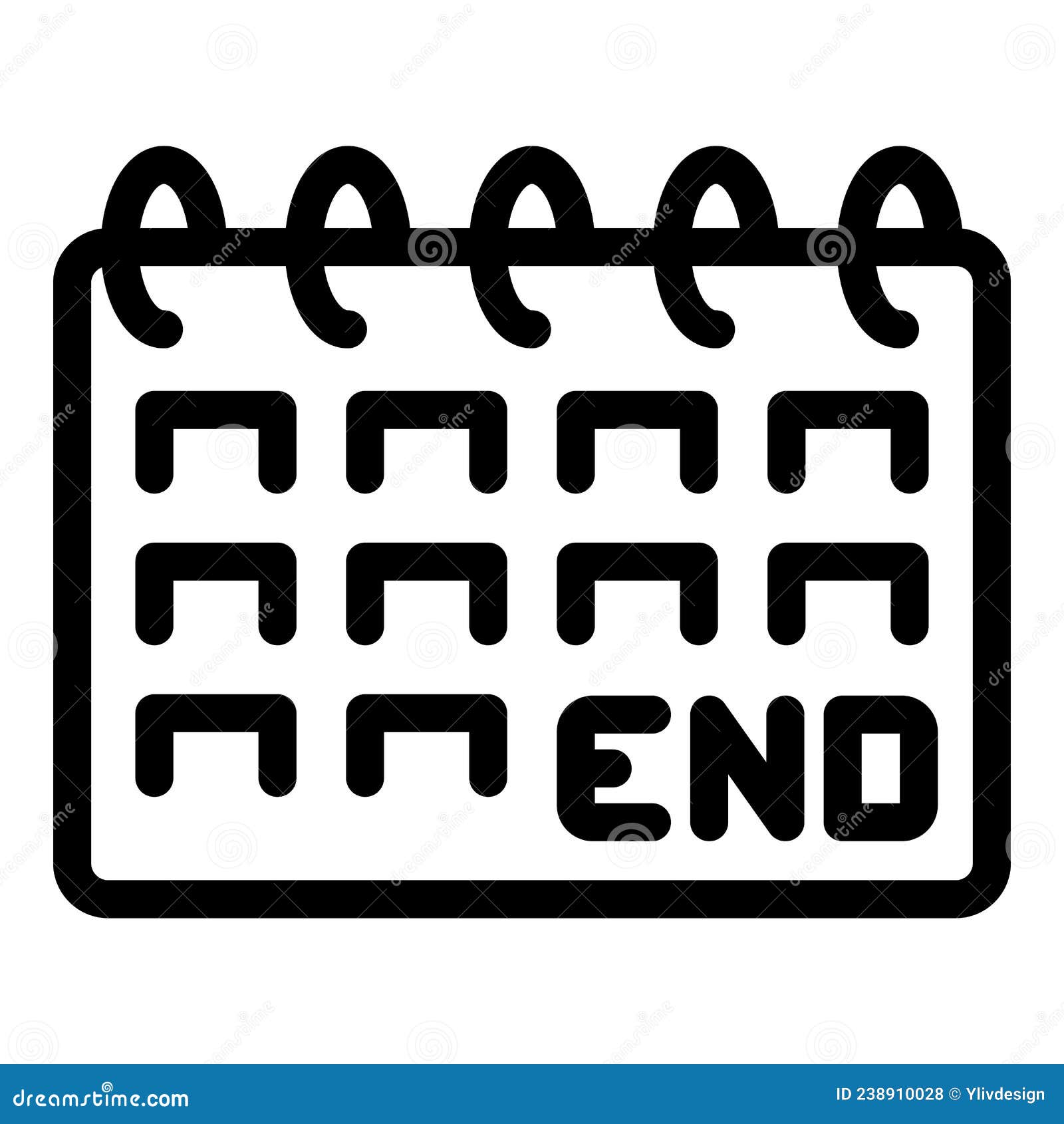Calendar End Icon Outline Vector. Digital Timer Stock Vector