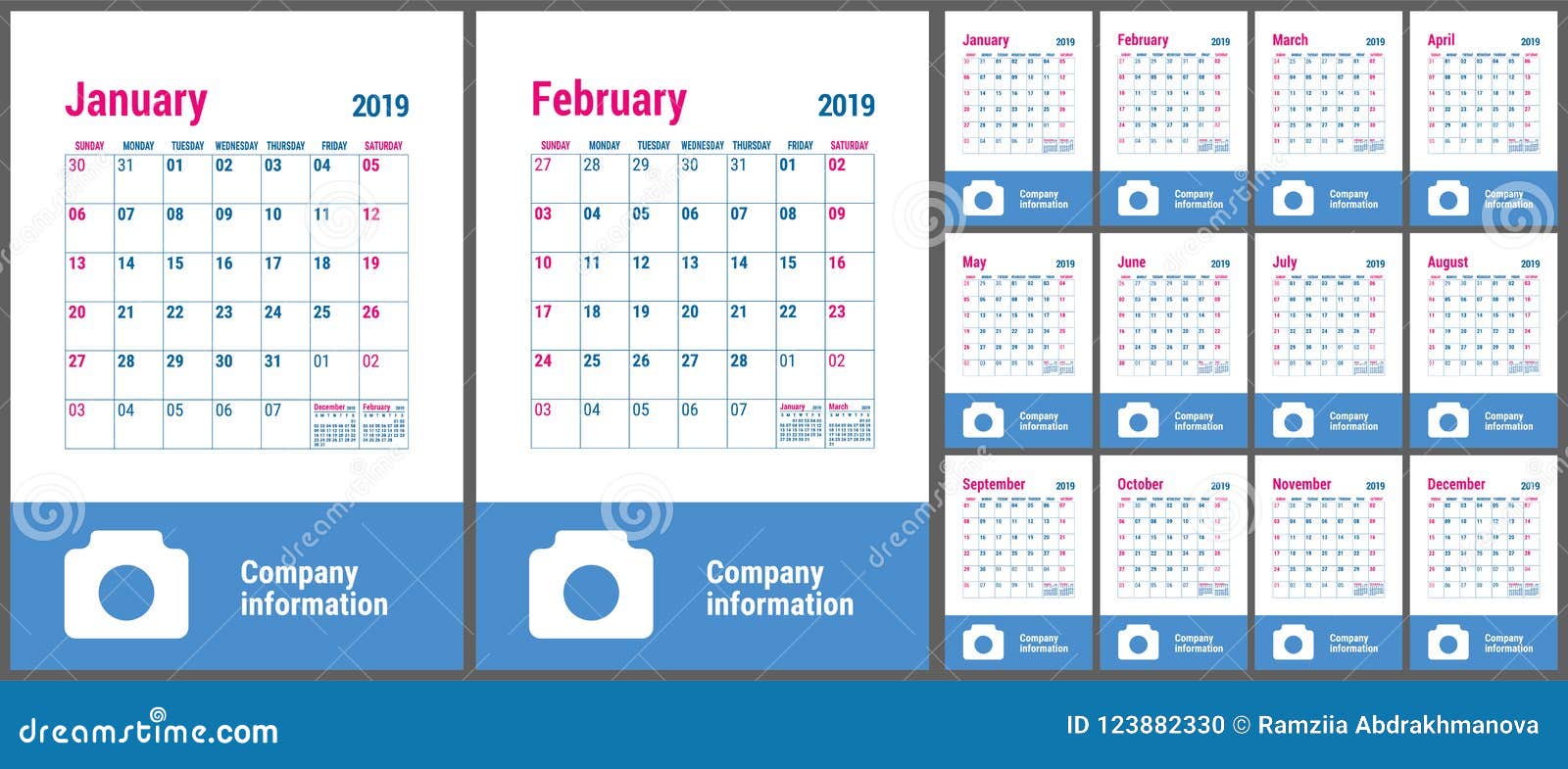 Calendar 2019 English Calender Template Vector Grid Office Bu Stock Illustration Illustration Of Design Monday 123882330 bu calendar 2021 2022