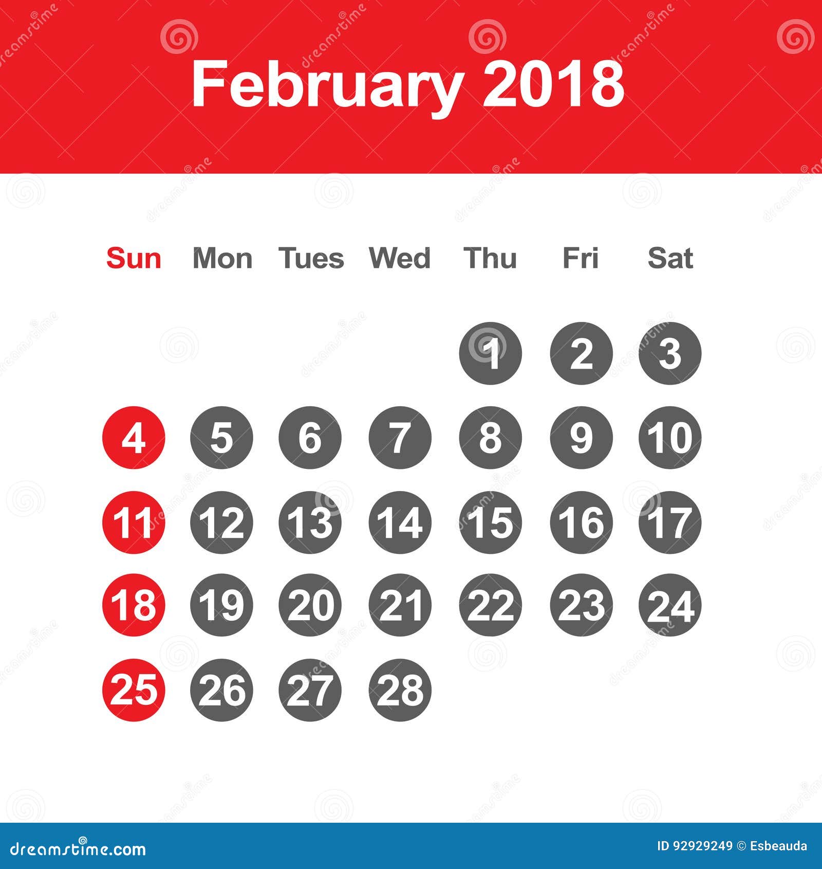 calendar-for-february-2018-stock-vector-illustration-of-diary-92929249