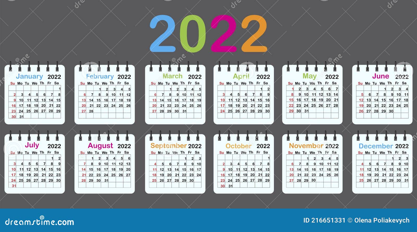 Schedule 4 2022 Calendar 2022, Great Design For Any Purposes. Table Schedule Grid. Calendar  Template. Vector Illustration. Eps 10. Stock Vector - Illustration Of  Schedule, Design: 216651331