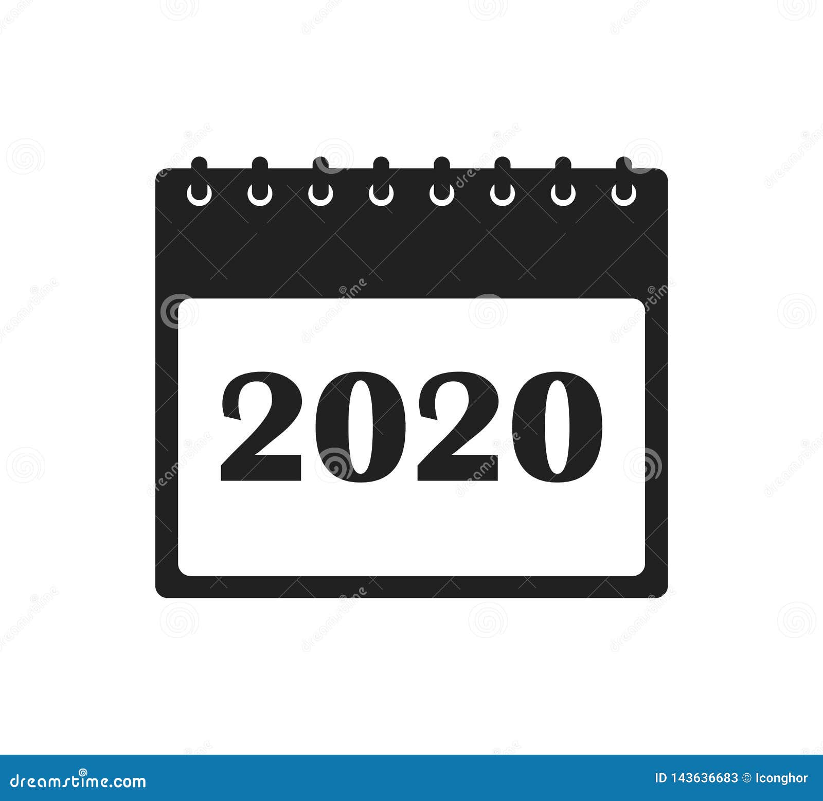 2020 Calendar Icon. stock vector. Illustration of drawing