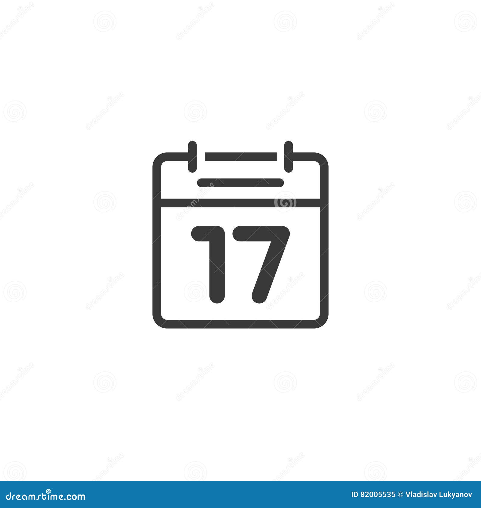 Calendar Icon Line Vector Isolated Outline Black And White Flat Stock