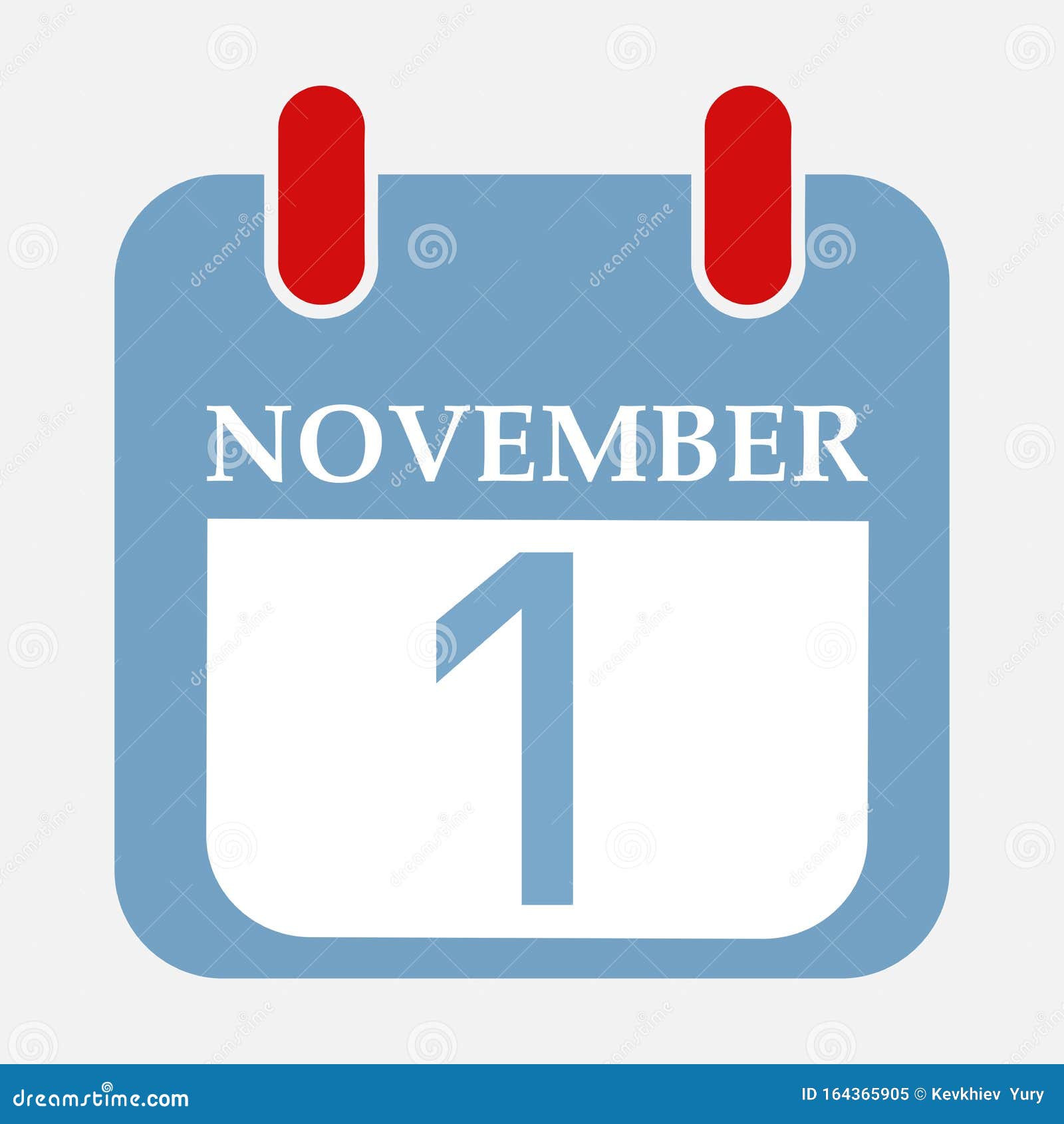 Calendar Icon November 1 Vector Illustration Eps 10 Stock Vector