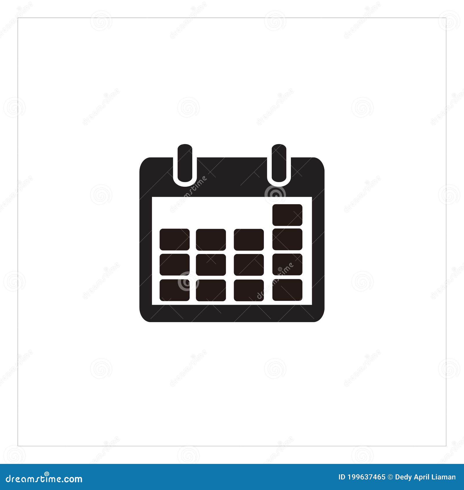 calendar icon in trendy flat silhouette icon logo  background