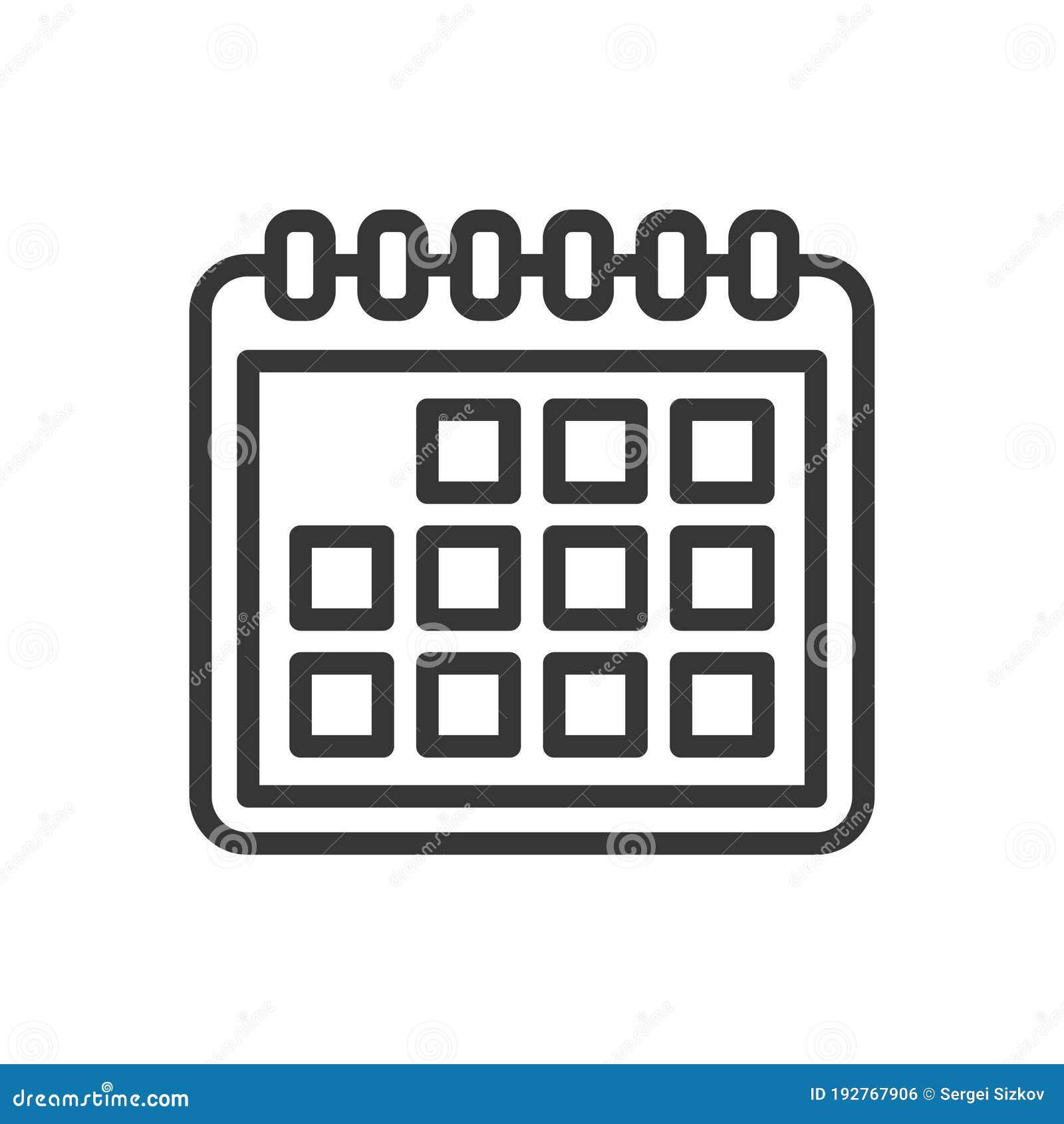 Calendar Icon on White Background. Line Style Vector Stock Vector ...