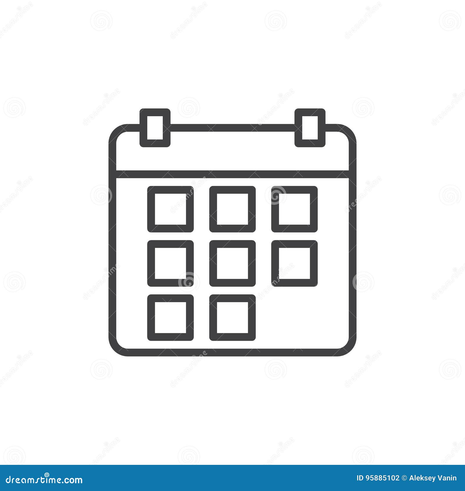 Calendar Line Icon Outline Vector Sign Linear Style Pictogram Isolated On White Stock Vector Illustration Of Outline Logo