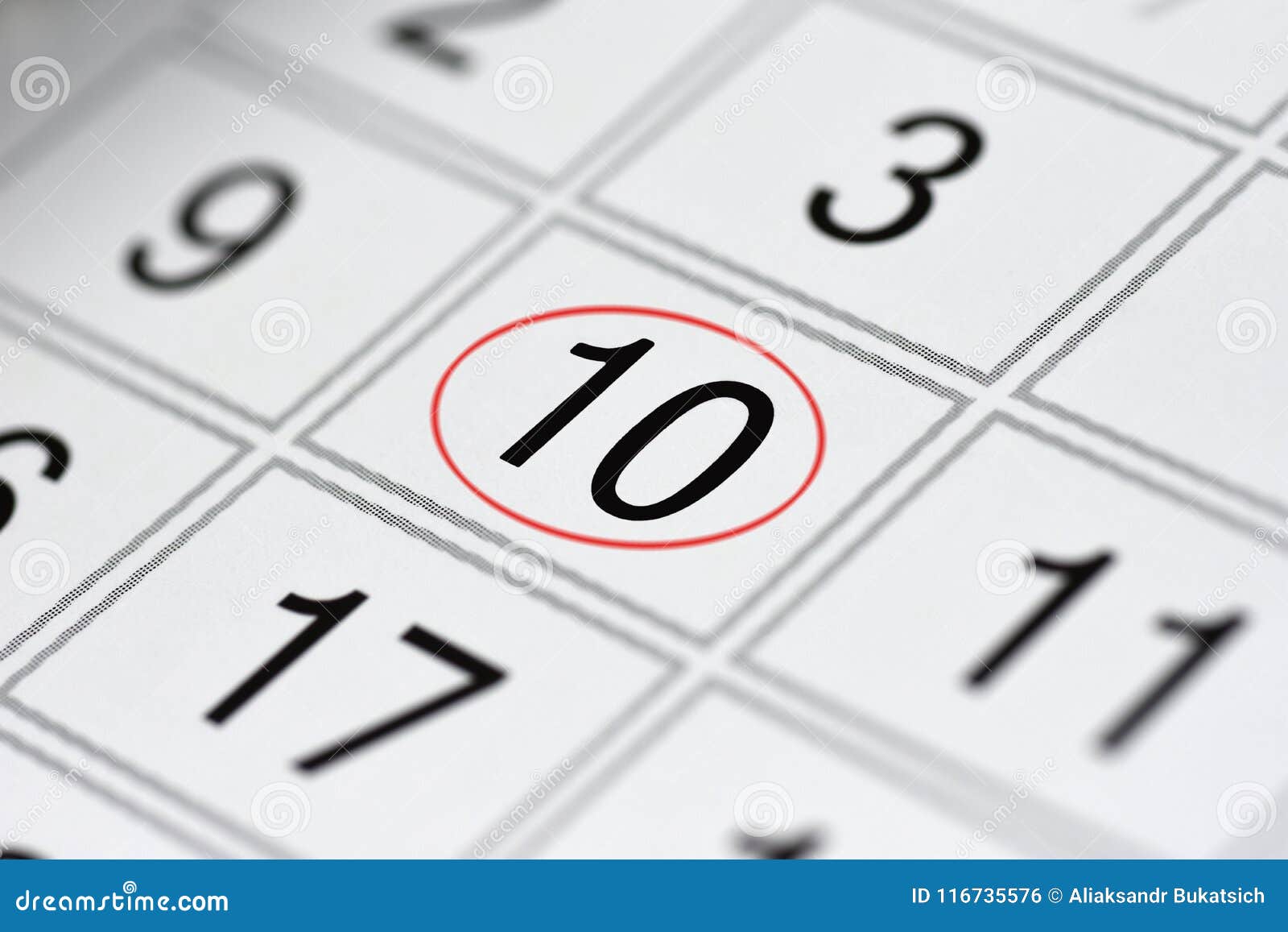 Calendar, Mark Day of the Week, Date in the Red Circle, Note, Scheduler