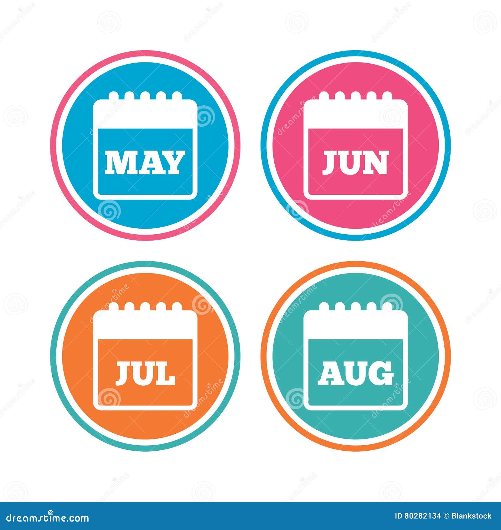 Calendar May June July And August Stock Vector Illustration Of