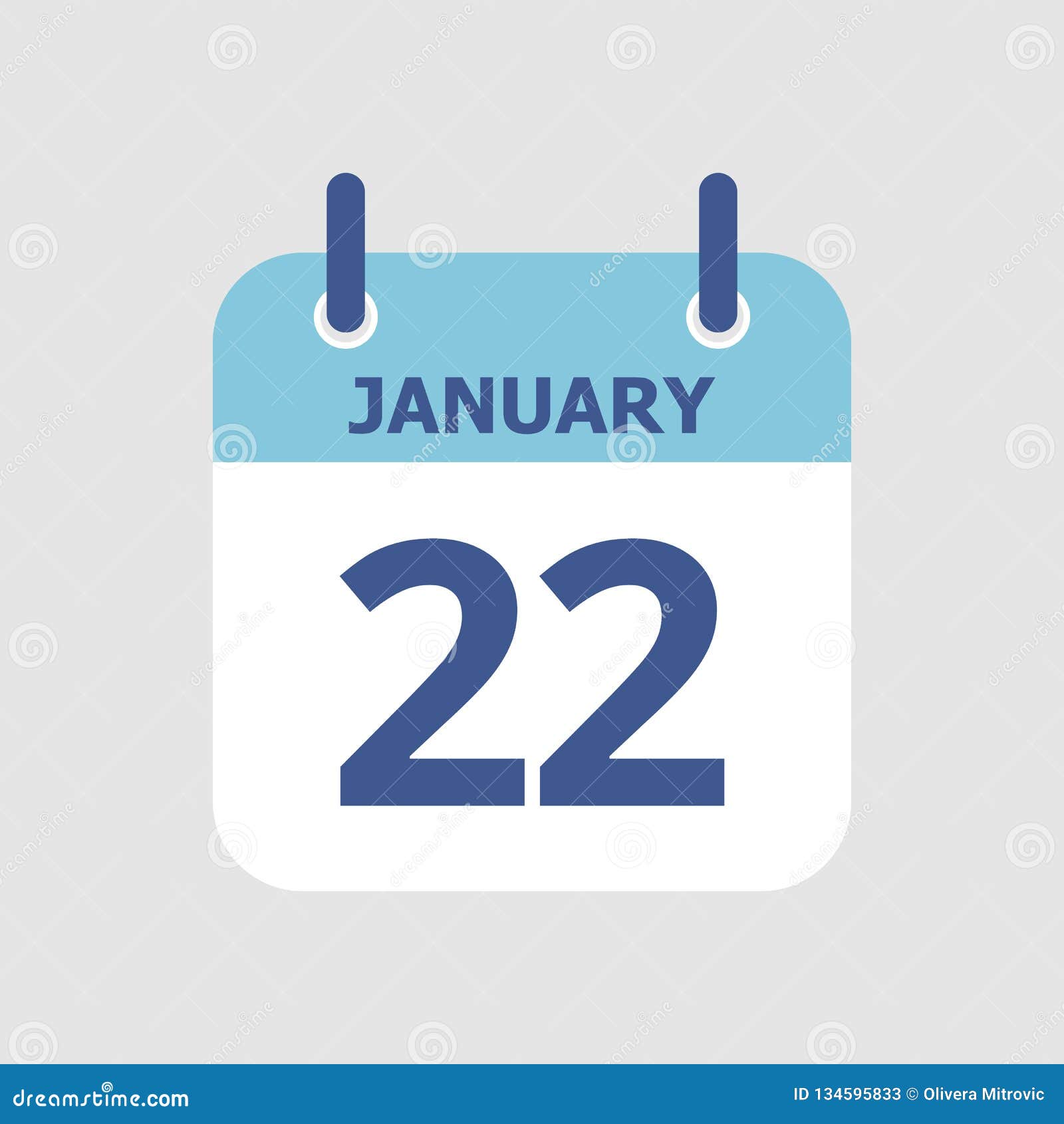 Calendar 22nd Of January Stock Vector Illustration Of Annual 134595833