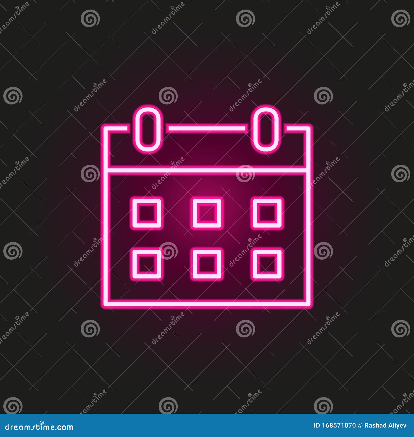 Calendar Neon Style Icon. Simple Thin Line, Outline Vector of Web Icons
