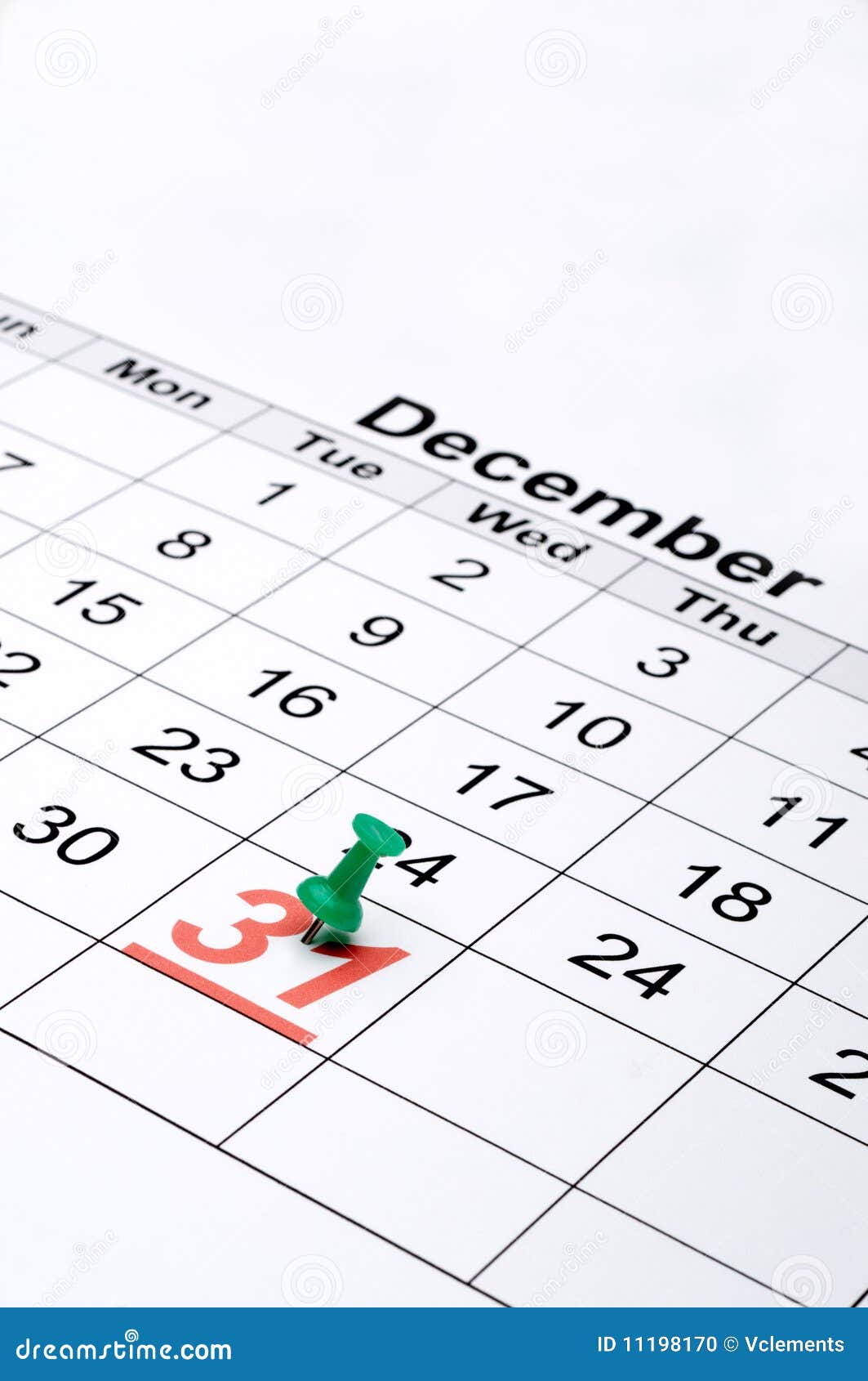 a calendar with new year's day marked with a g