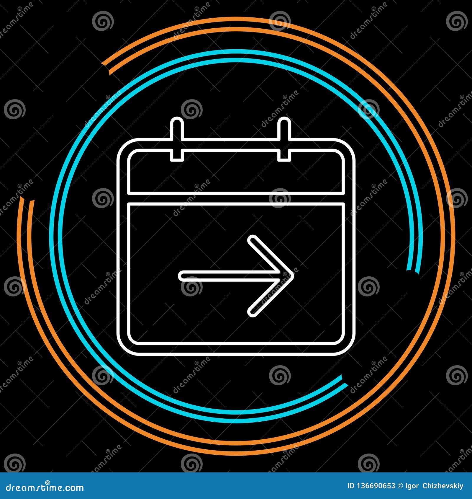 Calendar Next Day Icon, Vector Calendar Icon Stock Vector