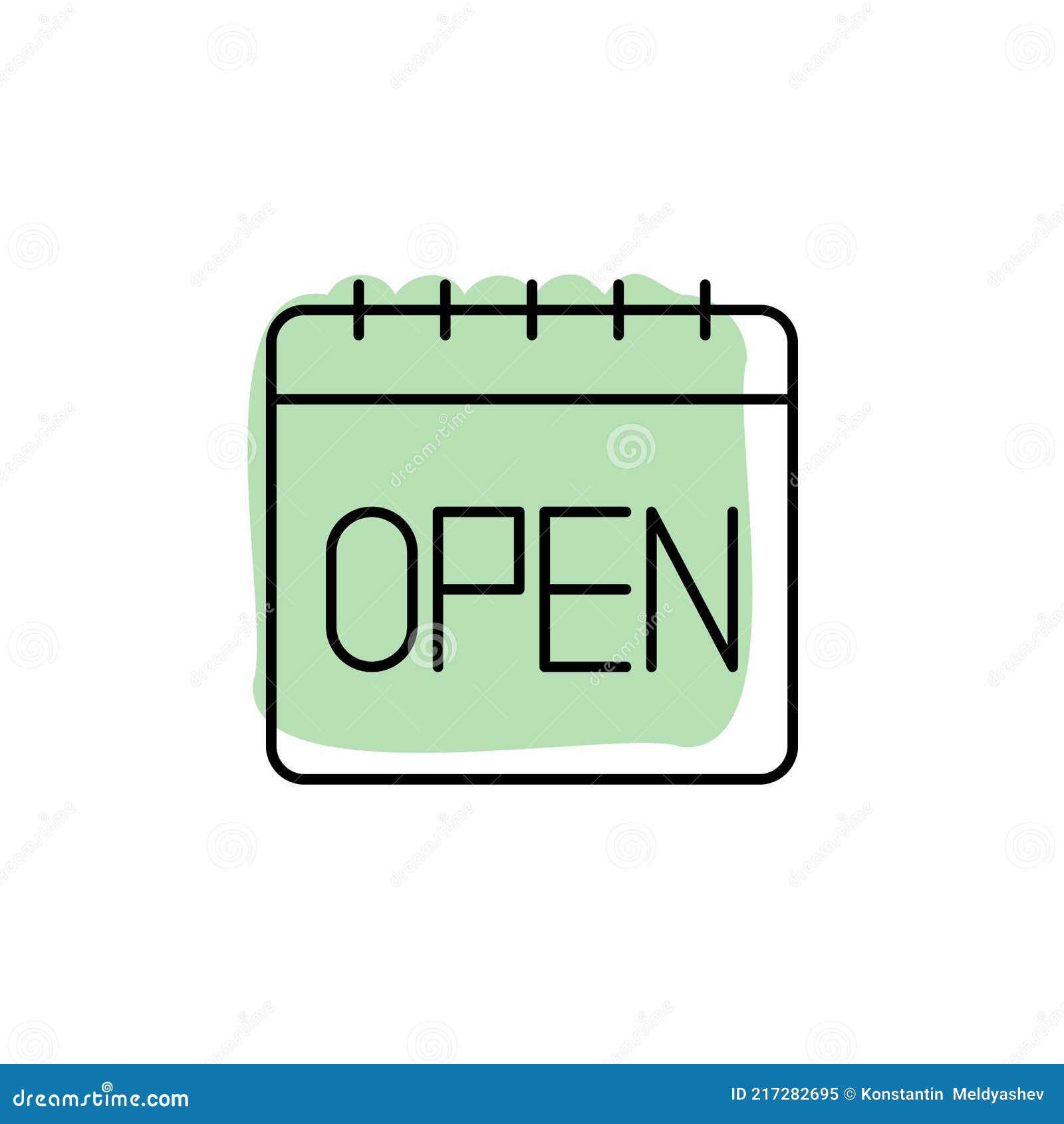 Calendar, Open with Color Shadow Vector Icon in Calendar Set Stock