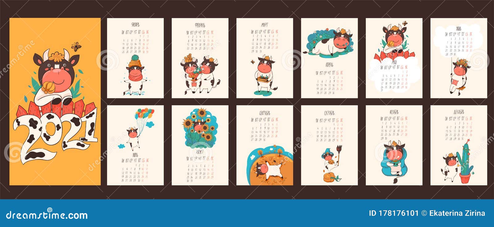 Calendar 2021 Of The Ox In Russian Days Of The Week And Months In Russian Vector Graphics Stock Illustration Illustration Of Chinese Christmas 178176101 russian christmas calendar 2021